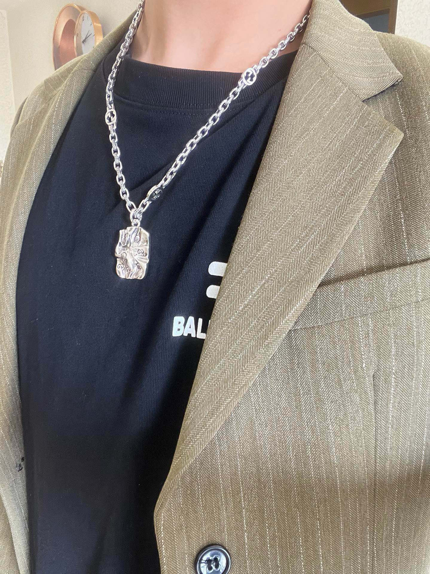 Gucci古驰Anger Forestシリーズ双G復古図案ネックレス