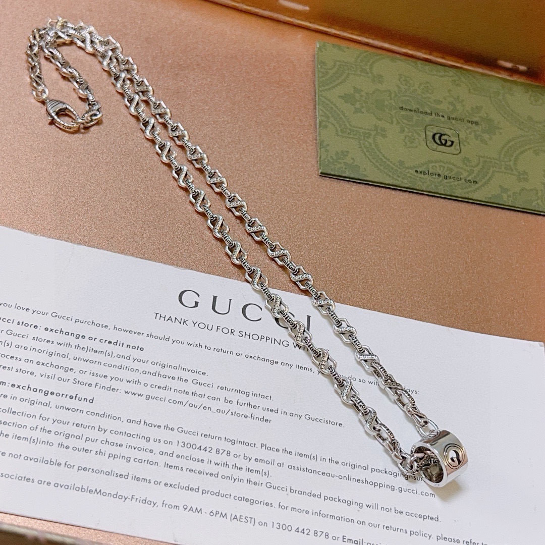 Gucci古驰Anger Forestシリーズ双Gデザインネックレス