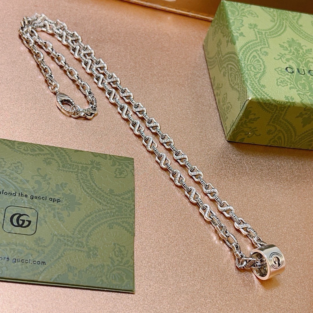 Gucci古驰Anger Forestシリーズ双Gデザインネックレス