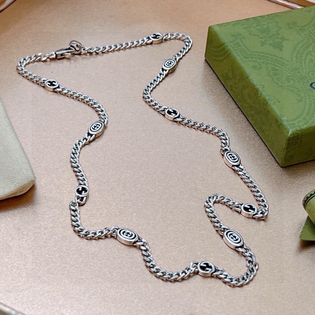 Gucci古驰双G復古チェーンネックレスAnger Forestシリーズ