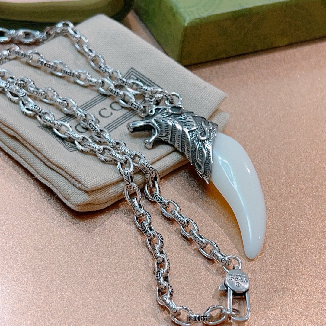 Gucci古驰双G象牙樹脂ネックレス - 高級感あふれるAnger Forestシリーズ