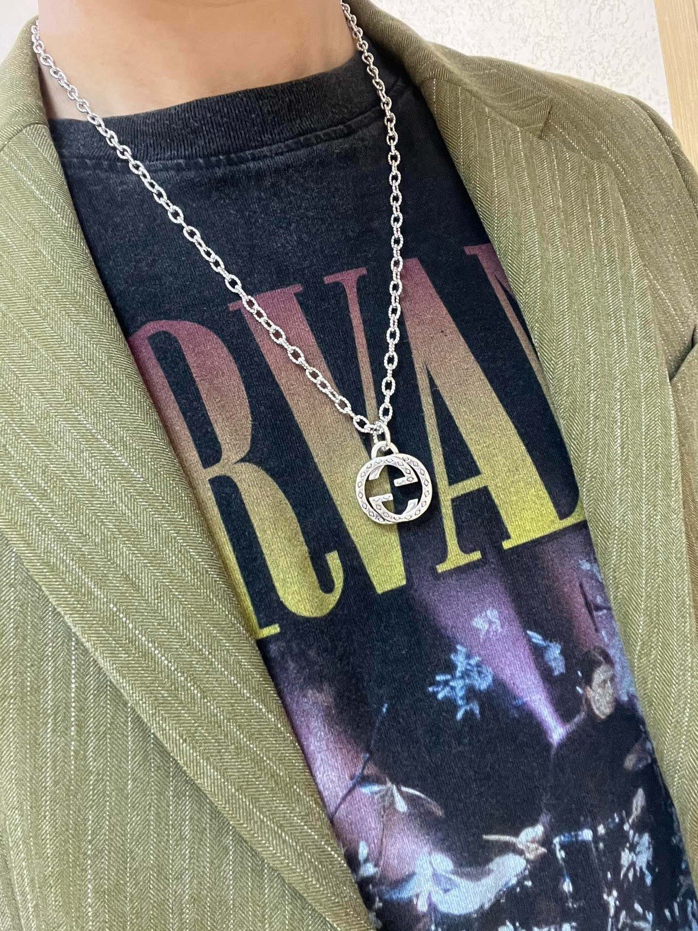 Gucci古驰チェーンネックレス Anger Forestシリーズ ダブルGデザイン