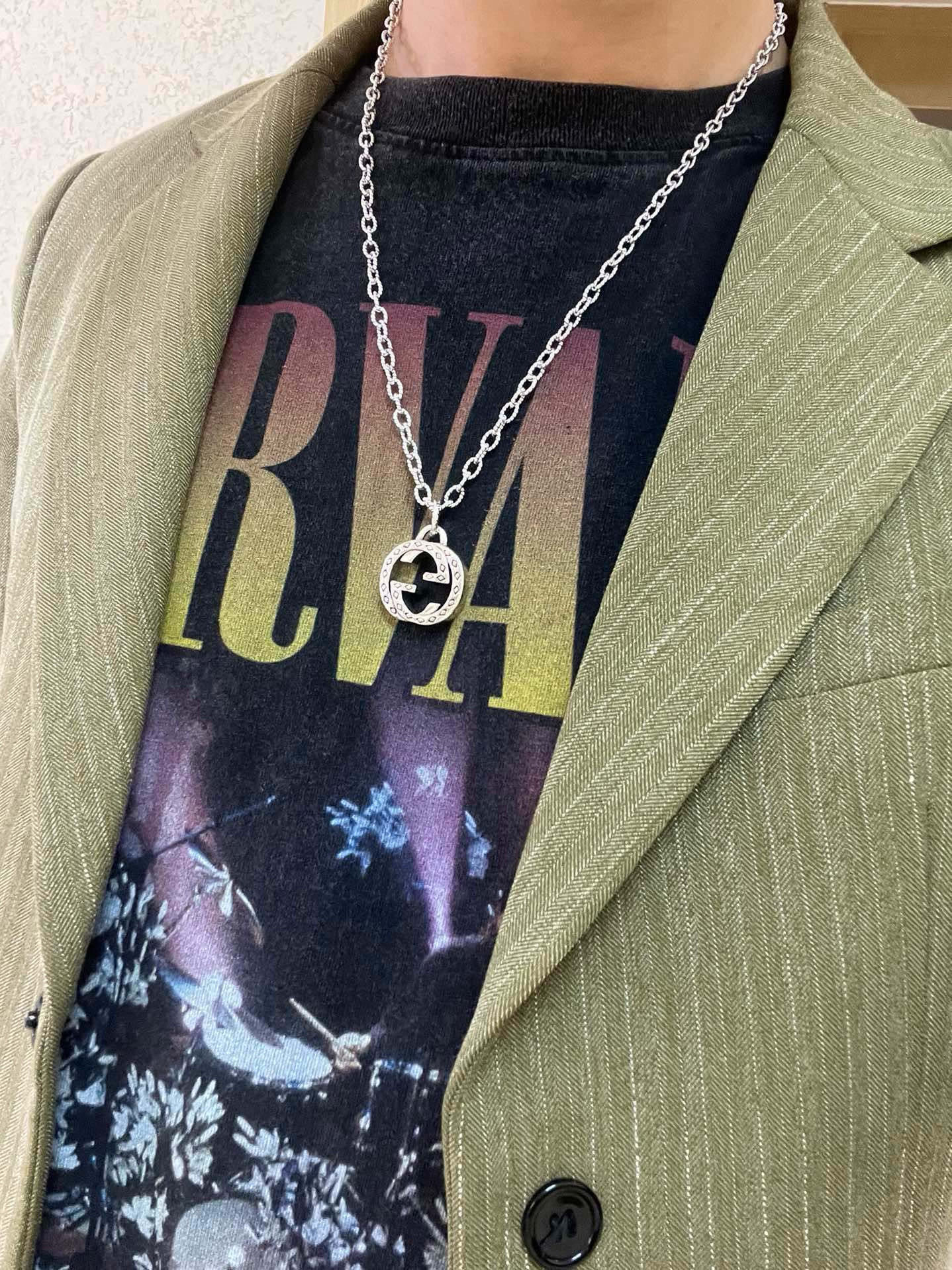 Gucci古驰チェーンネックレス Anger Forestシリーズ ダブルGデザイン