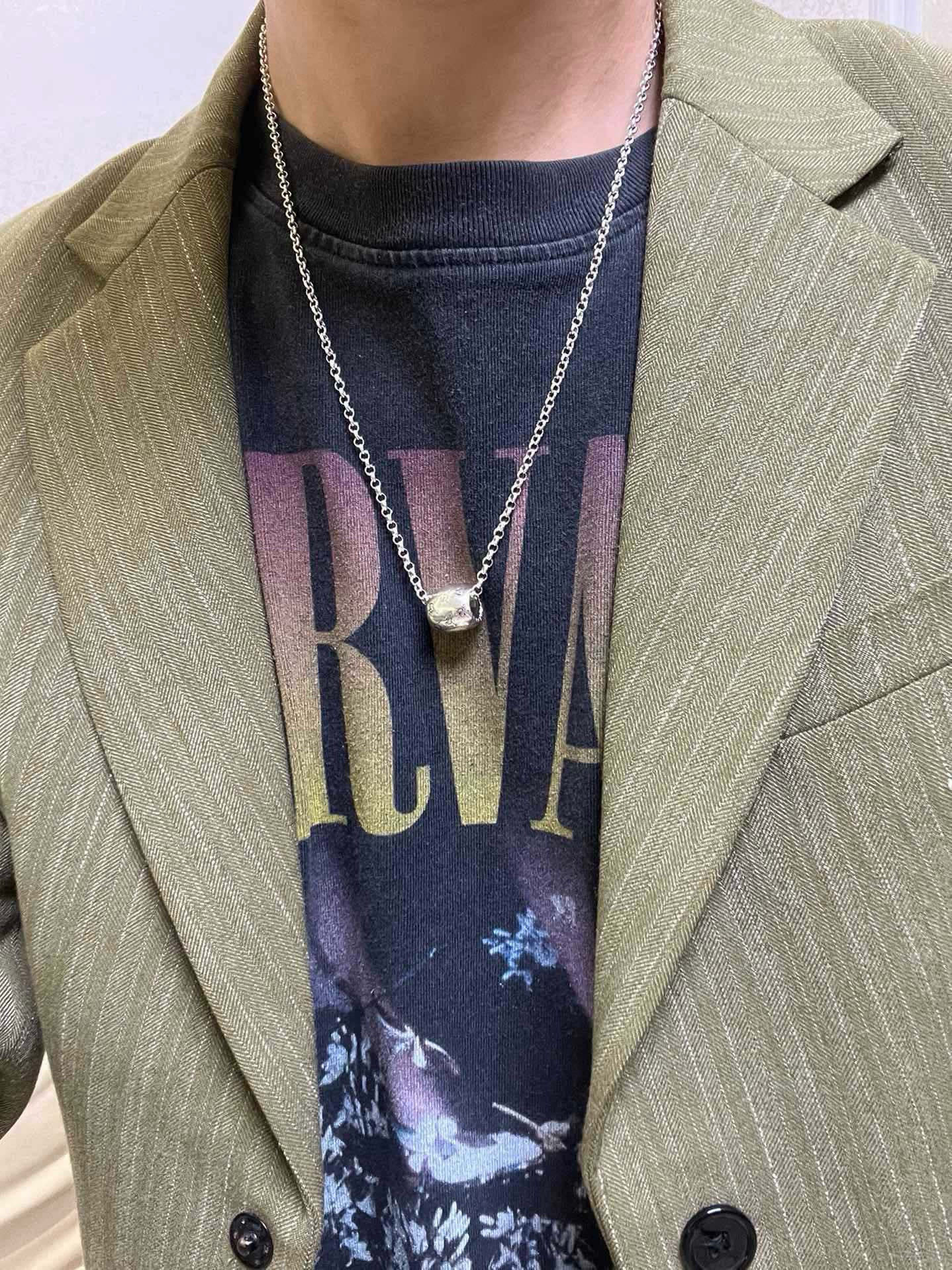 Gucci古驰Anger ForestシリーズダブルGクラシックデザイン復古銀ネックレス