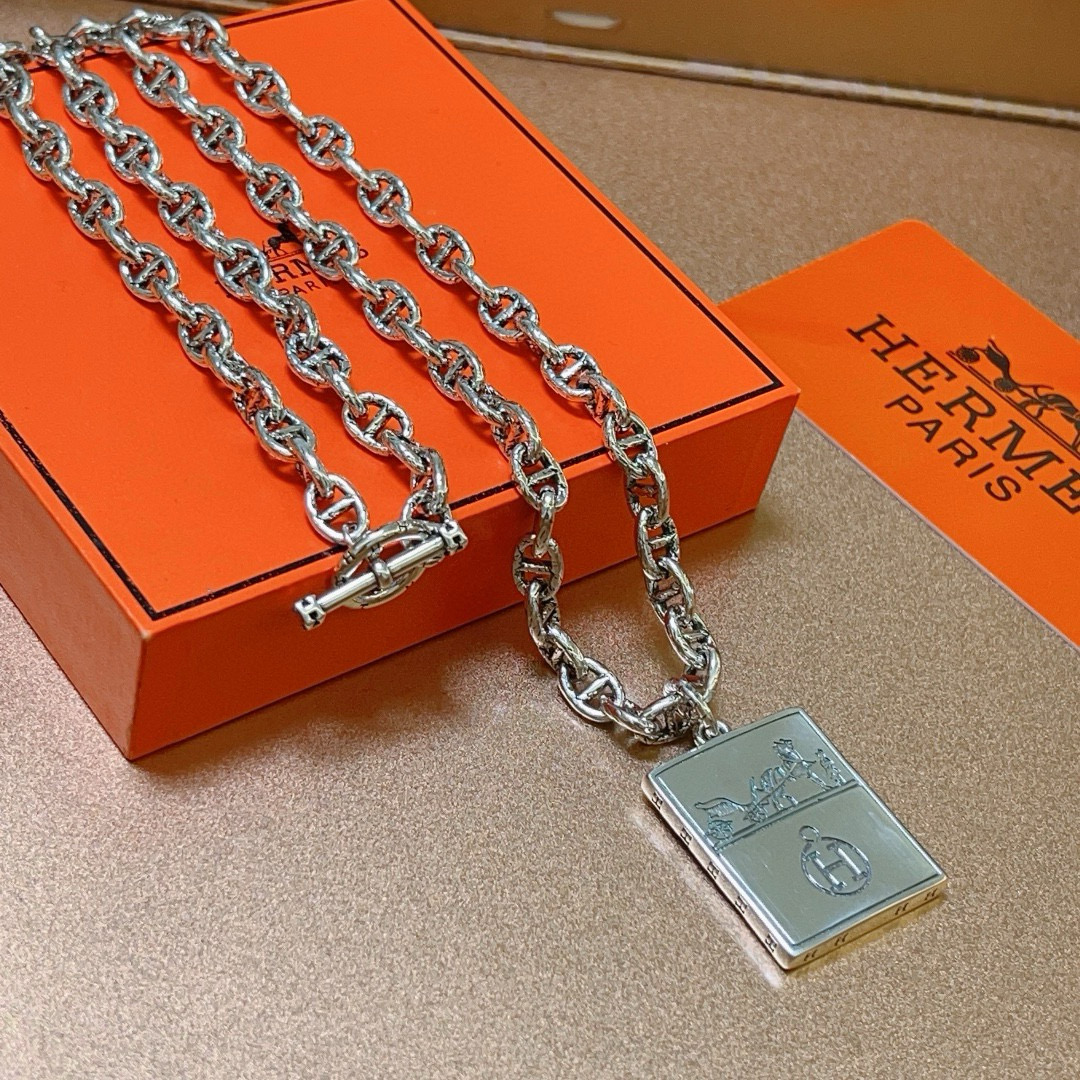 “High-End Custom Jewelry: Hermes Pig Nose Series Necklace for Men and Women” - 图片 7