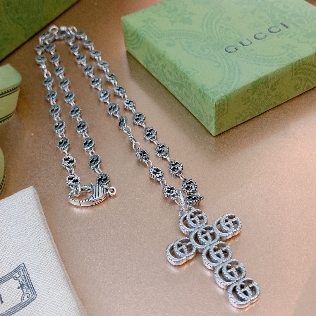 Gucci古驰ダブルGチェーンネックレス・Anger Forestシリーズ・高級感漂うデザイン