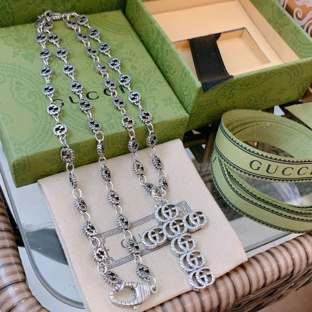 Gucci古驰ダブルGチェーンネックレス・Anger Forestシリーズ・高級感漂うデザイン