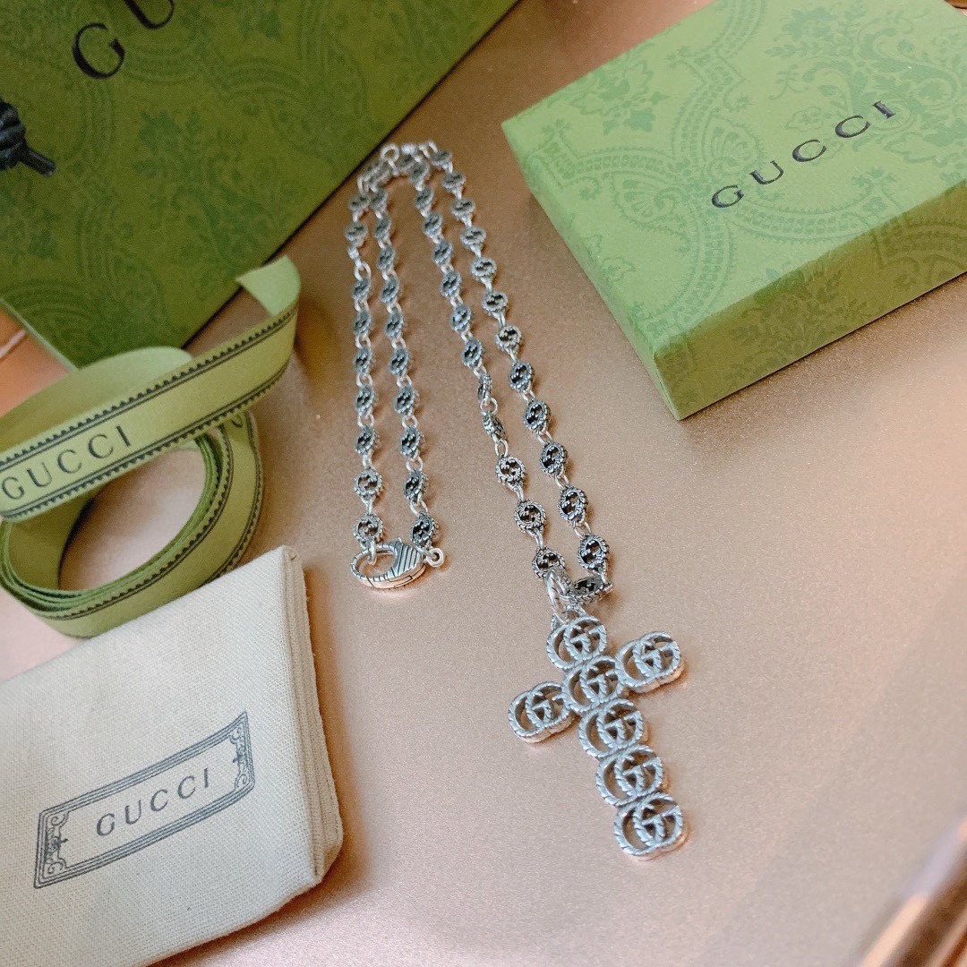 Gucci古驰ダブルGチェーンネックレス・Anger Forestシリーズ・高級感漂うデザイン