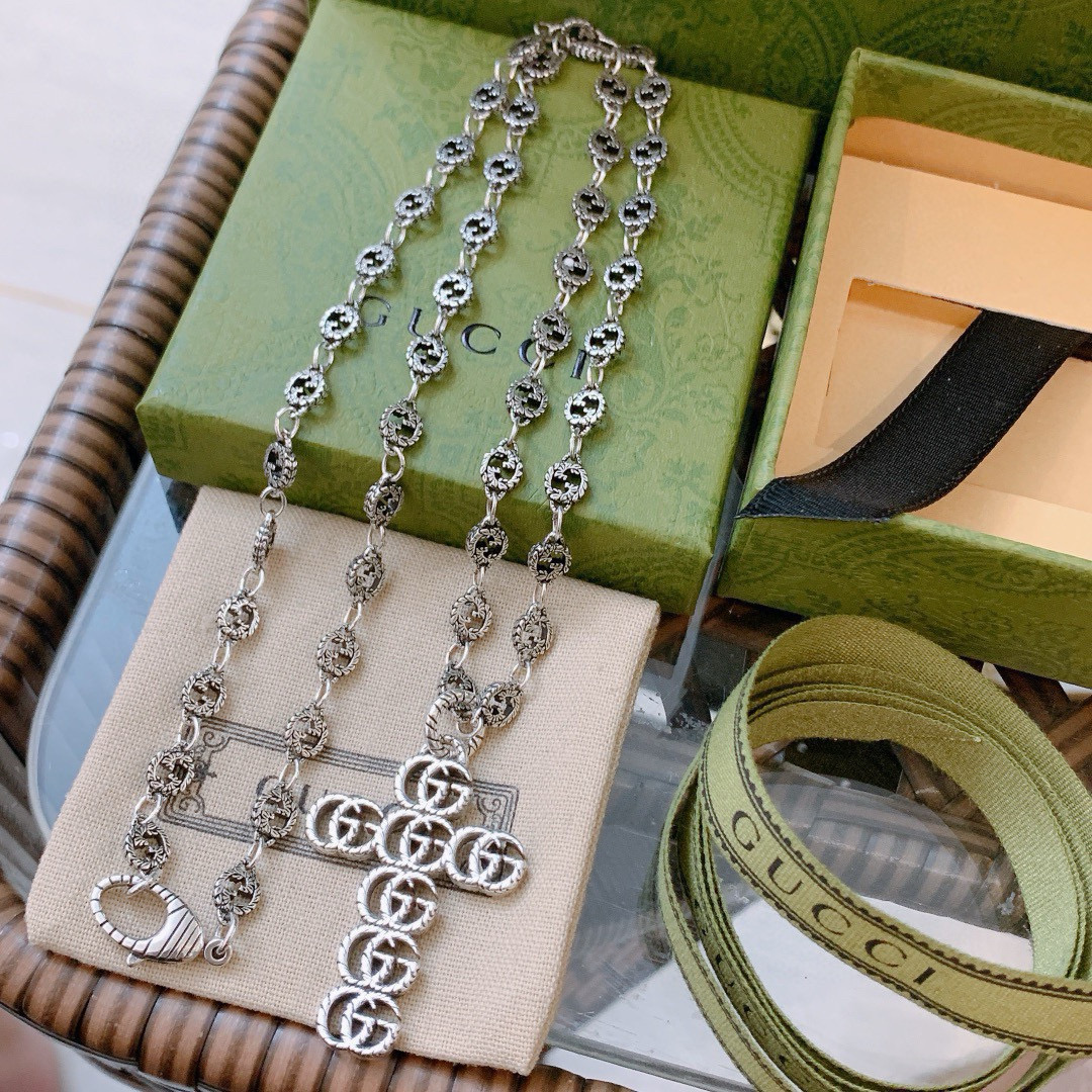 Gucci古驰ダブルGチェーンネックレス・Anger Forestシリーズ・高級感漂うデザイン