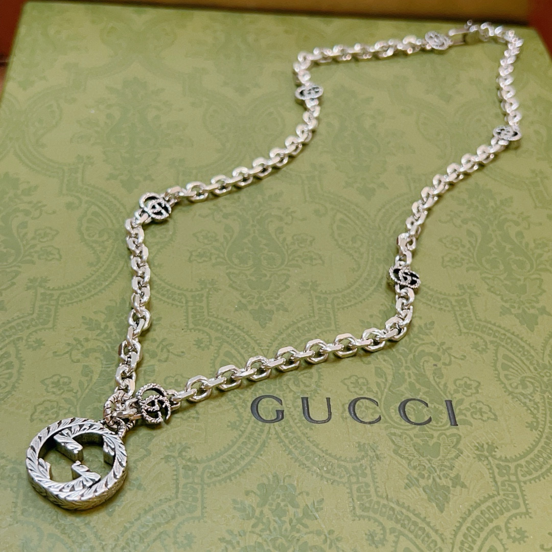 Gucci古驰チェーンネックレス Anger Forestシリーズの双Gデザイン