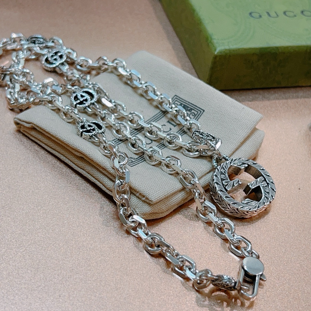 Gucci古驰チェーンネックレス Anger Forestシリーズの双Gデザイン
