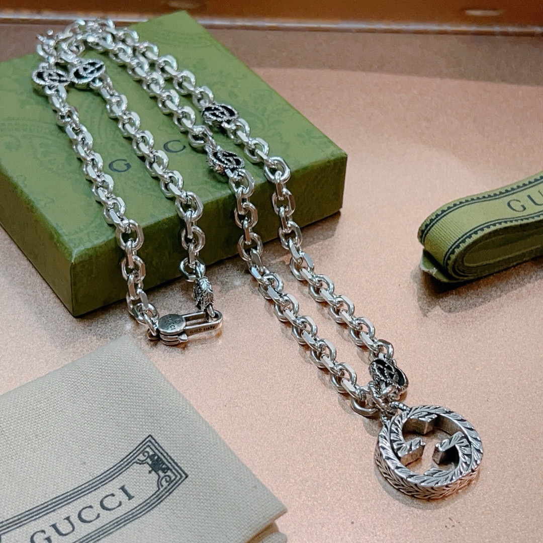 Gucci古驰チェーンネックレス Anger Forestシリーズの双Gデザイン