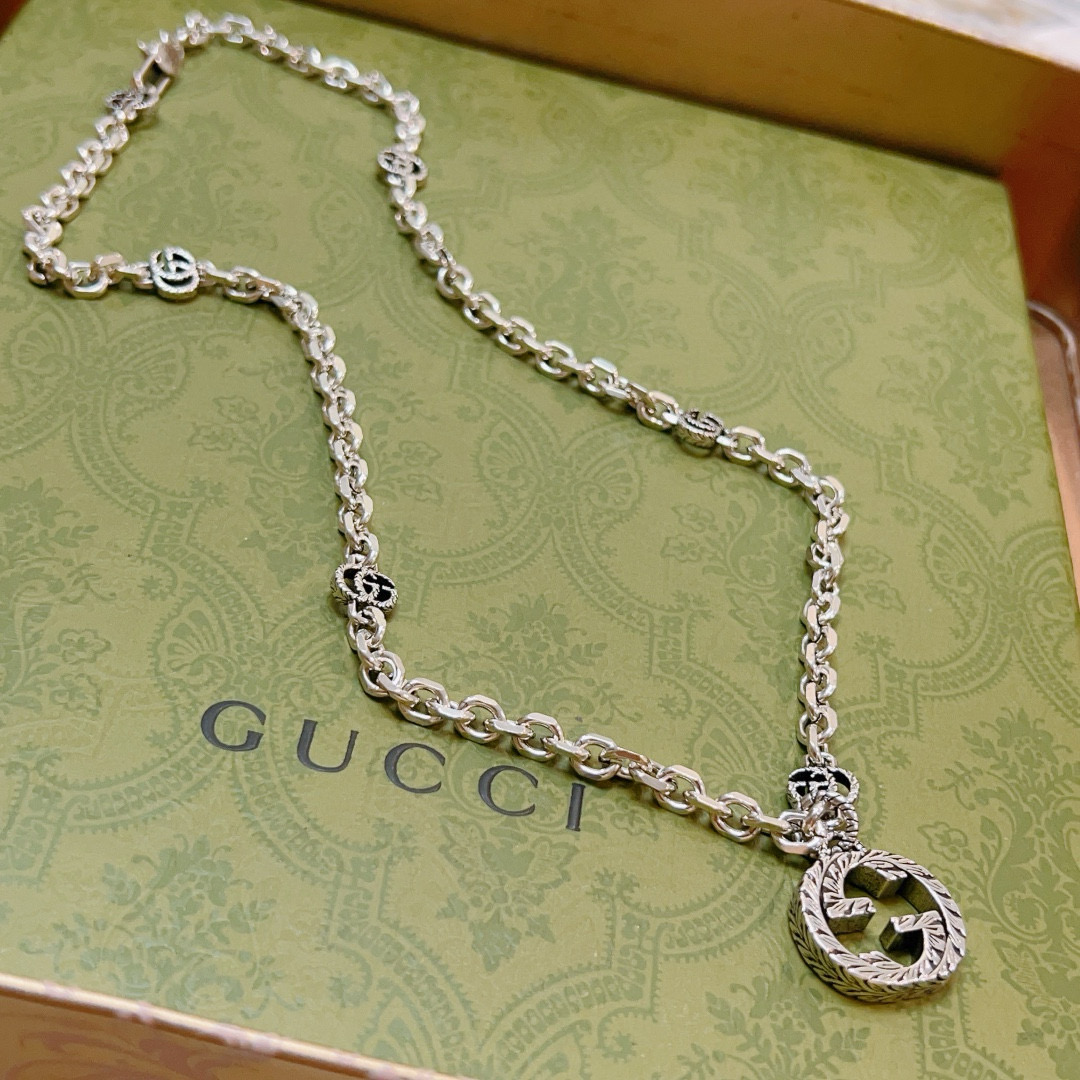 Gucci古驰チェーンネックレス Anger Forestシリーズの双Gデザイン