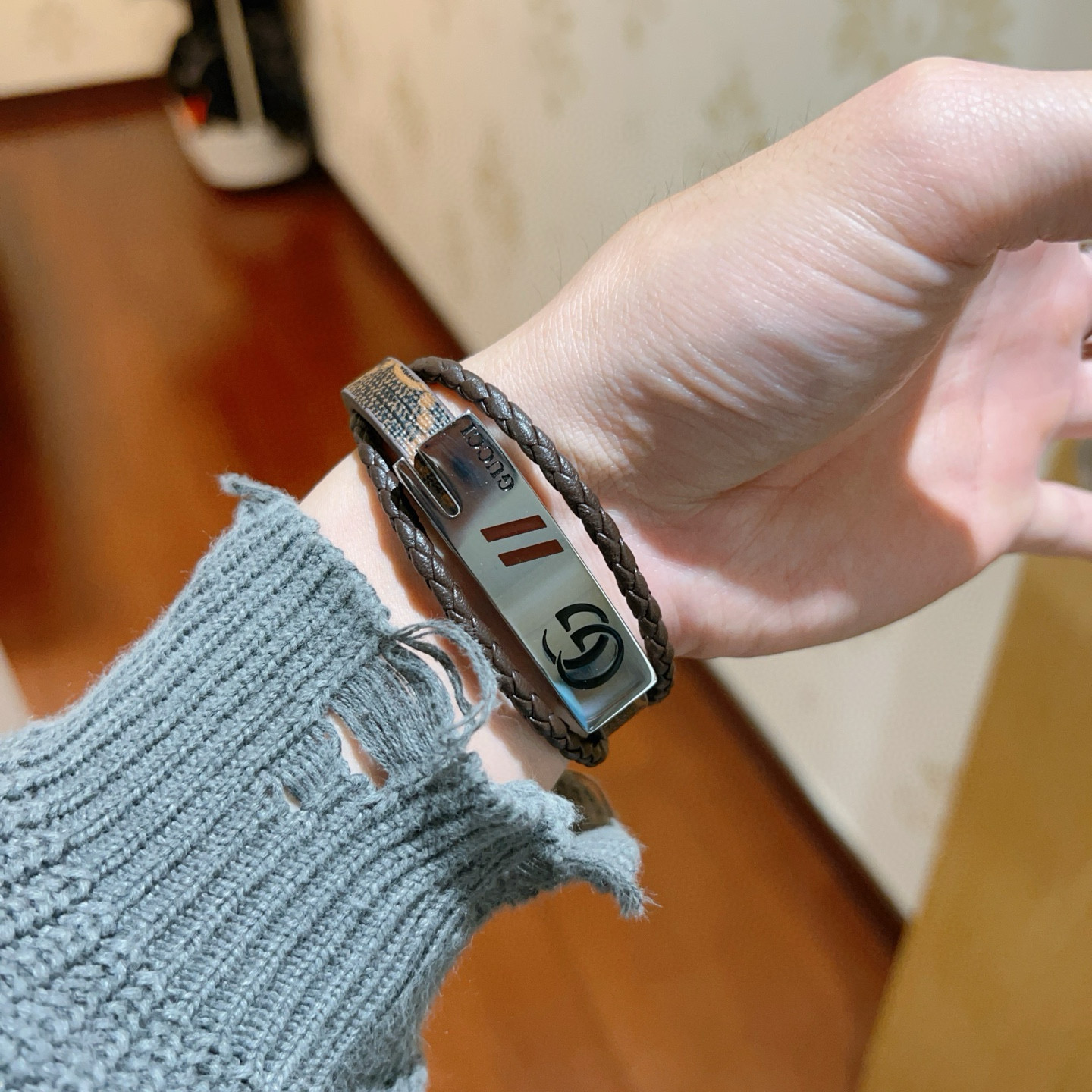 Gucci古驰手绳手环 Anger Forestシリーズ 高級頭層牛皮製