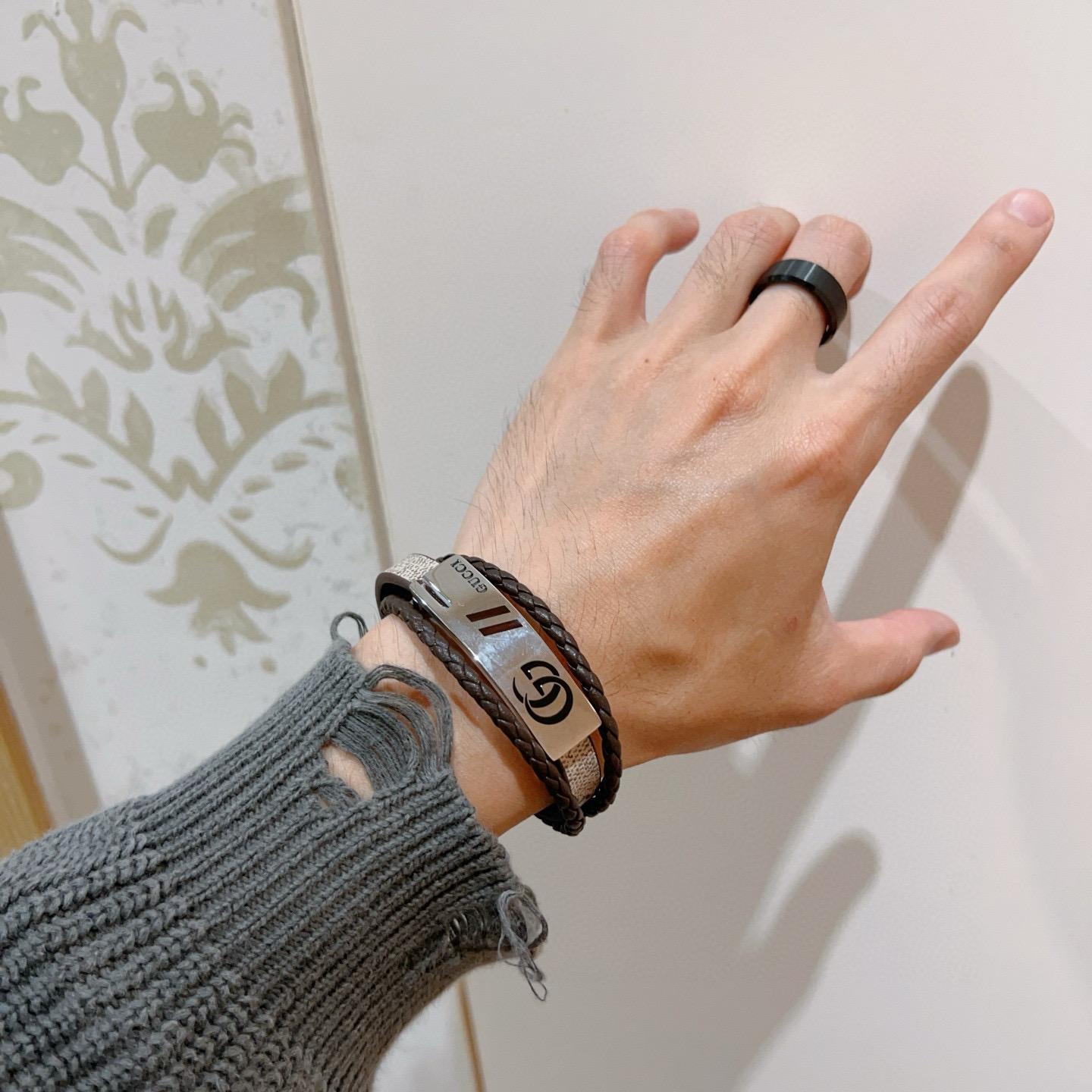 Gucci手絞り手環 Anger Forestシリーズ ダブルGデザイン