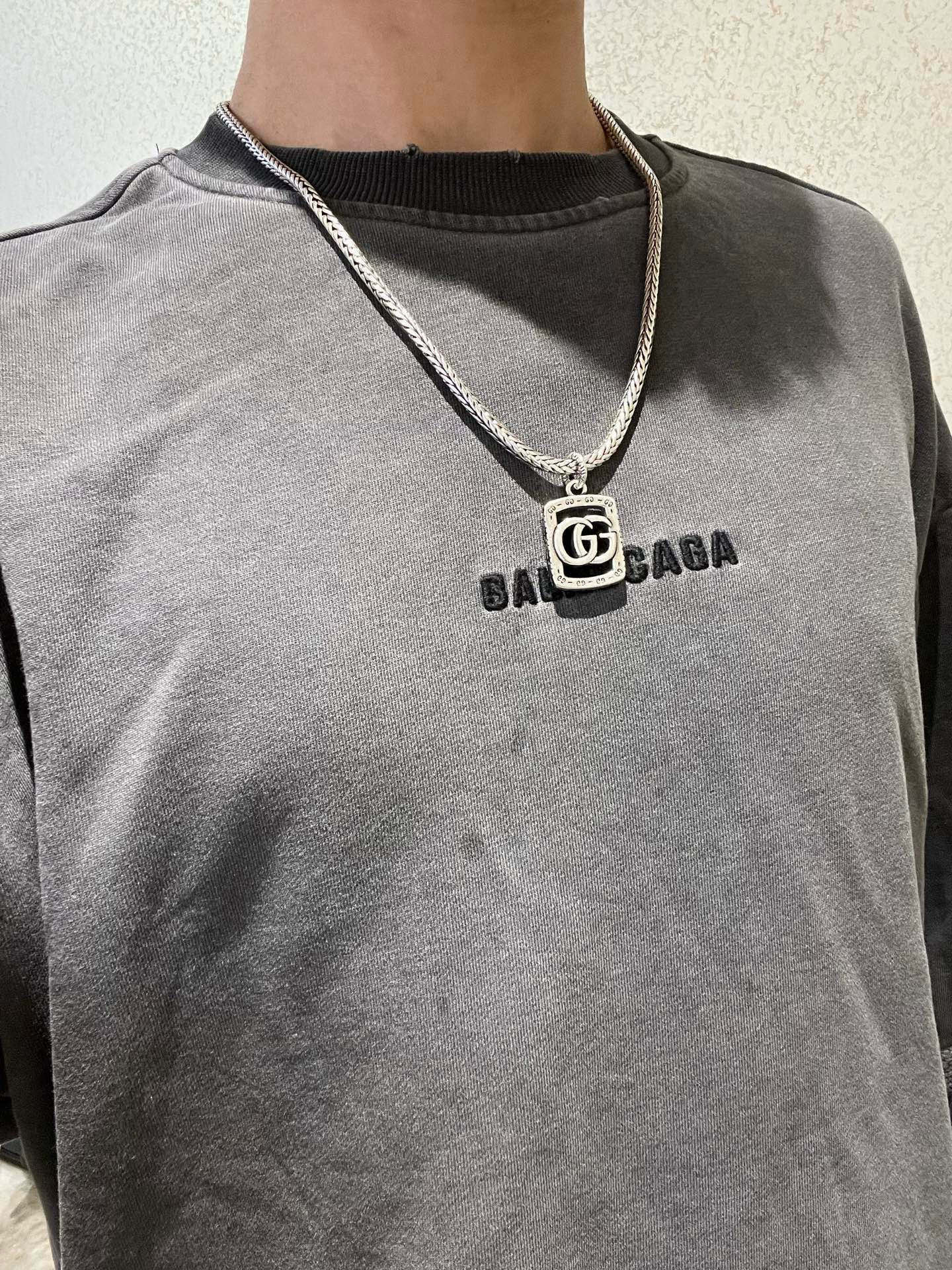 Gucci古驰Anger Forestシリーズ双Gアートスタイル復古ネックレス