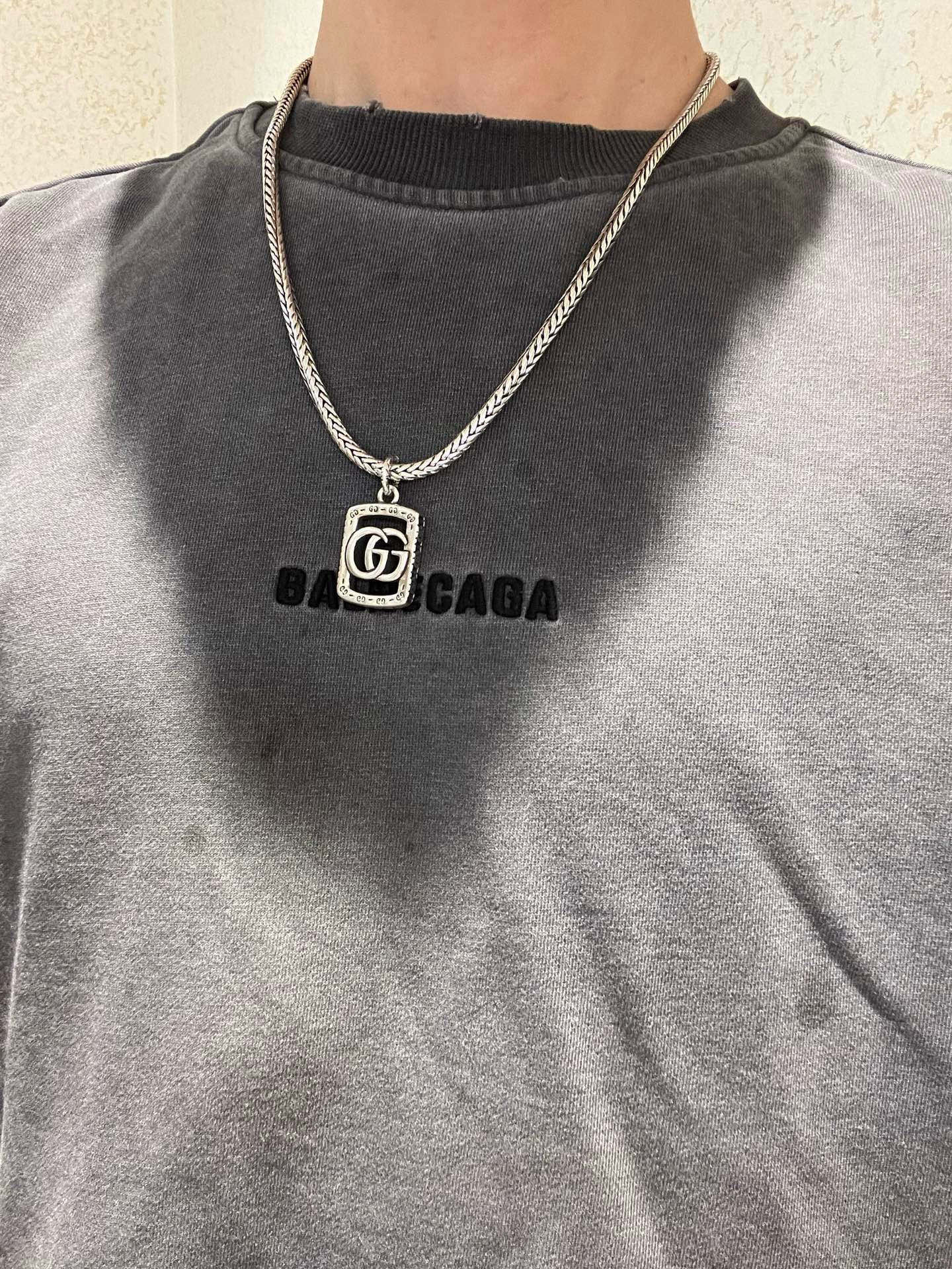 Gucci古驰Anger Forestシリーズ双Gアートスタイル復古ネックレス