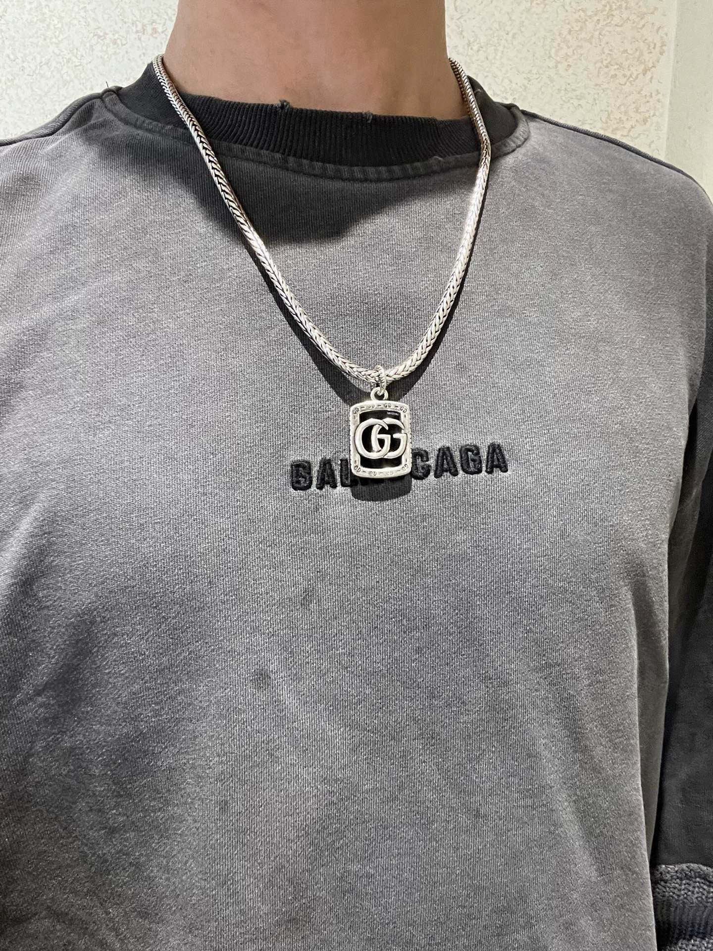 Gucci古驰Anger Forestシリーズ双Gアートスタイル復古ネックレス