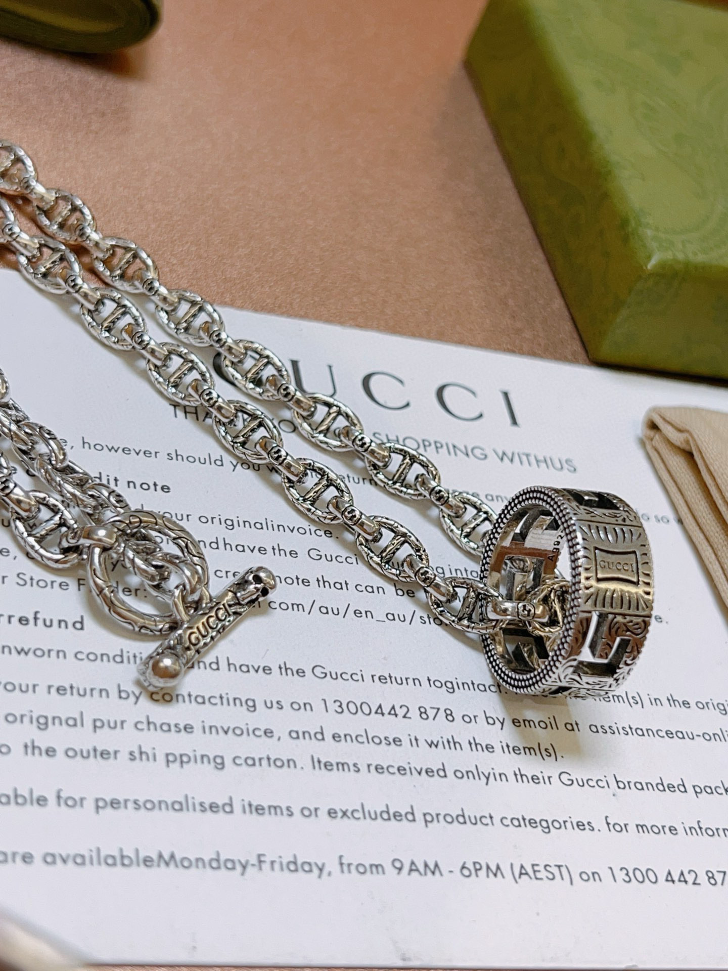 Gucci古驰Anger Forestシリーズ双Gデザインネックレス