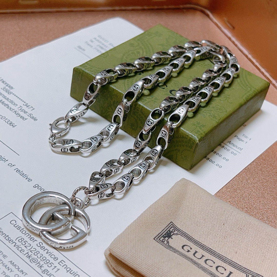 Gucci古驰項链Anger Forestシリーズ 高档双G设计