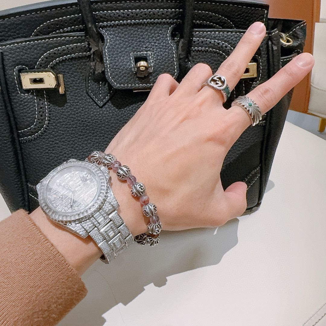 Gucci古驰手链男女兼用 Anger Forestシリーズ双G紫水晶