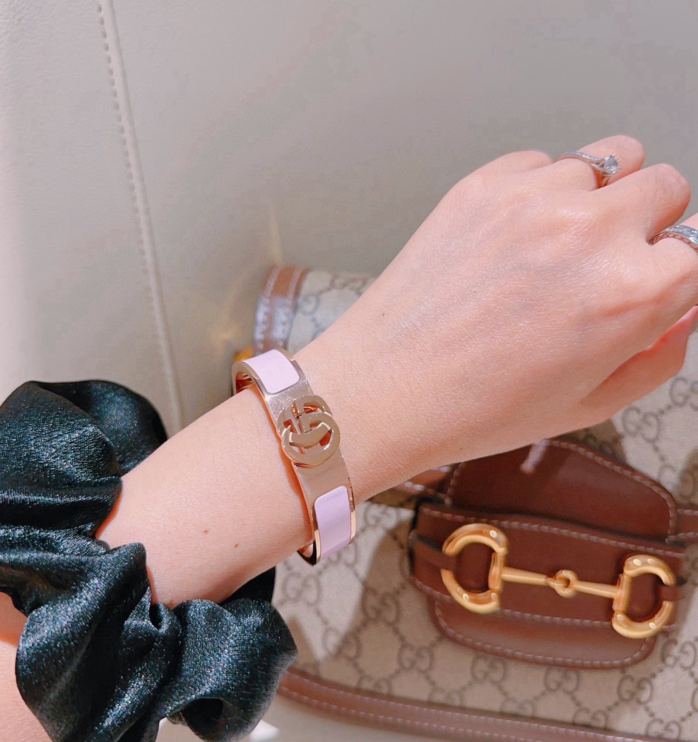 Gucci古驰手镯手环 Anger Forestシリーズ 双G经典款