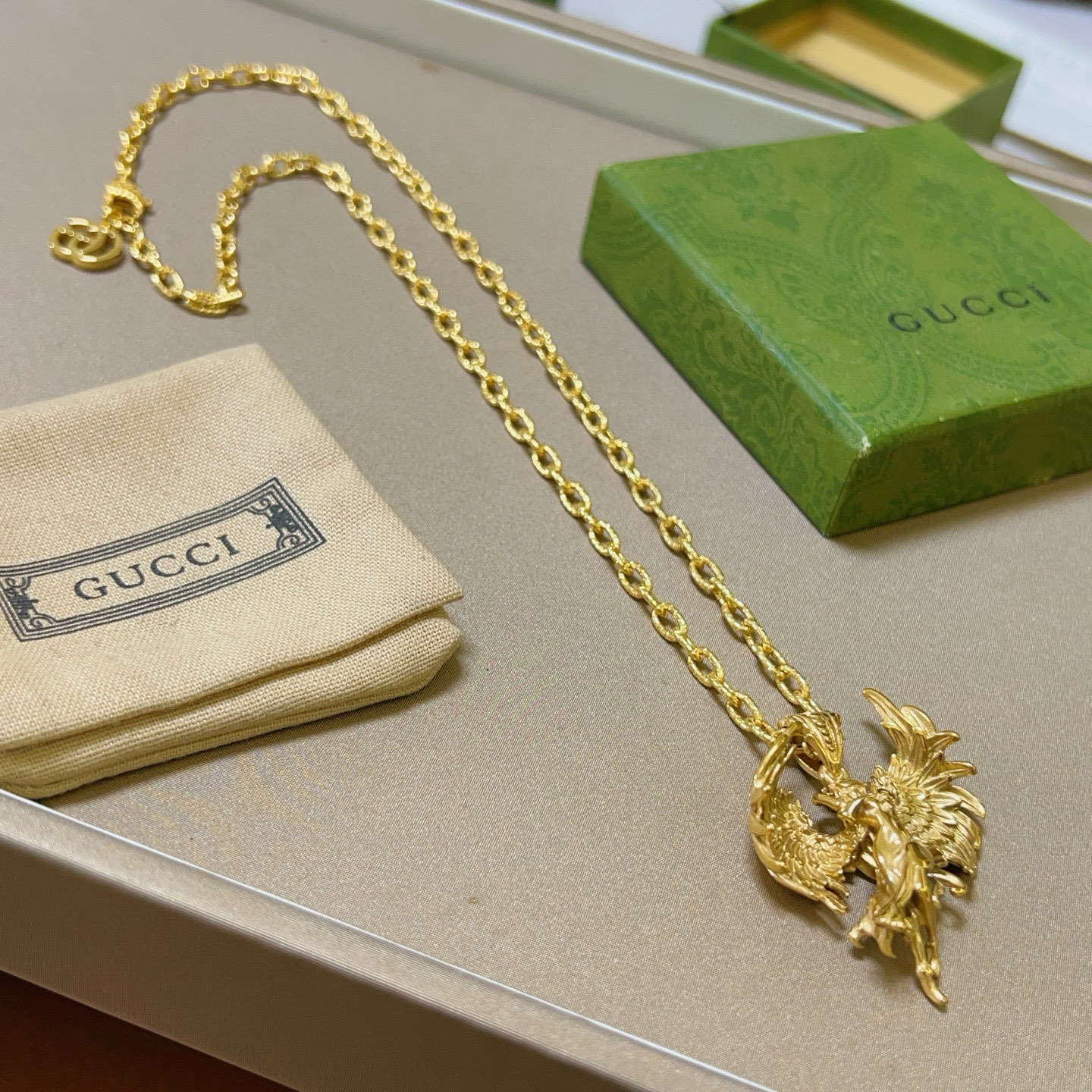 Gucci 不爆不发 抖音带货 首选 𝐆𝐮𝐜𝐜𝐢古驰项链最新款链条档次更高 Anger Forest系列双g古驰女神新品艺术风格 项链