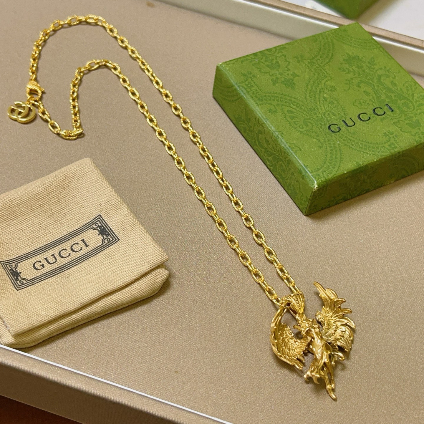 Gucci 不爆不发 抖音带货 首选 𝐆𝐮𝐜𝐜𝐢古驰项链最新款链条档次更高 Anger Forest系列双g古驰女神新品艺术风格 项链