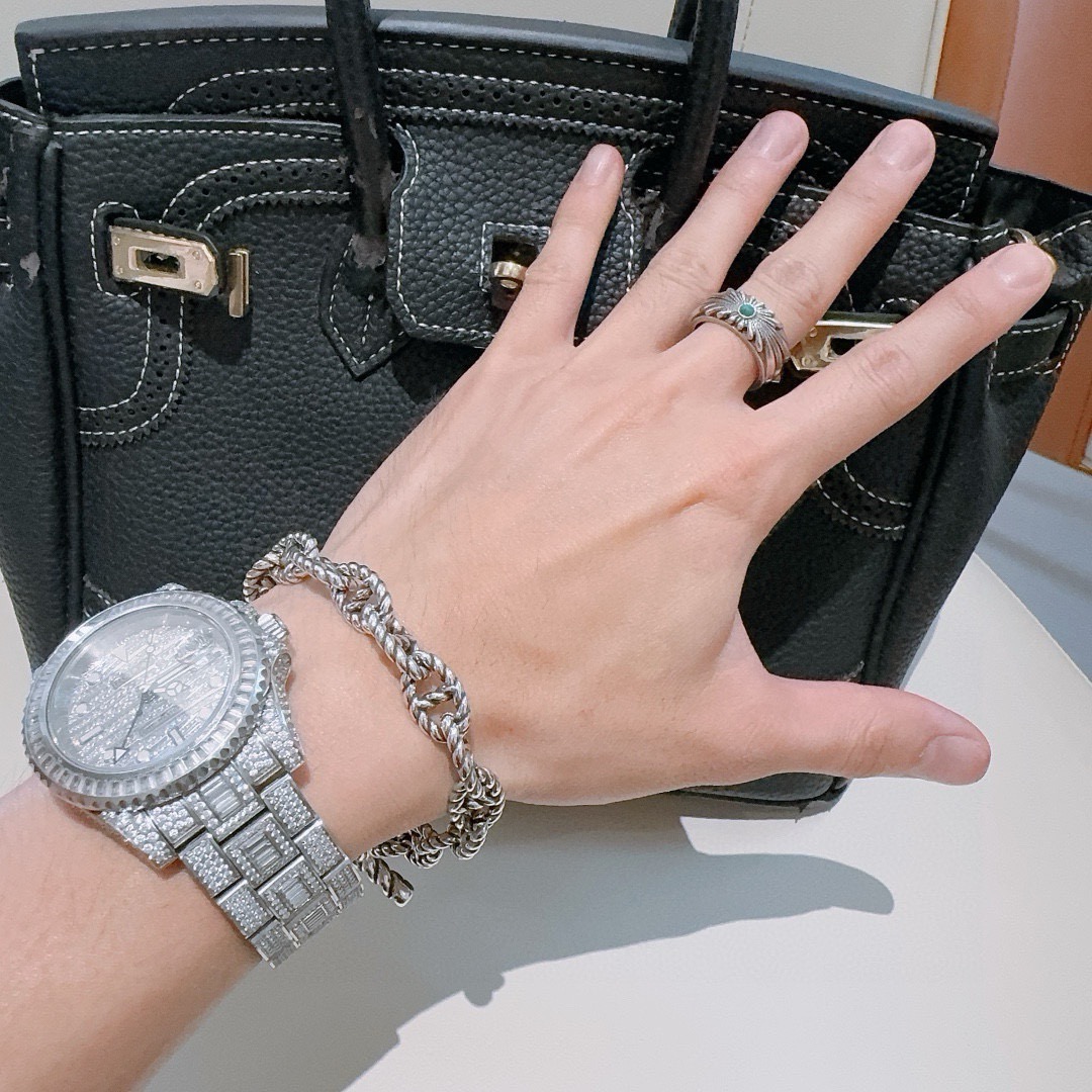 Pulsera Hermes Torsade plata 19cm