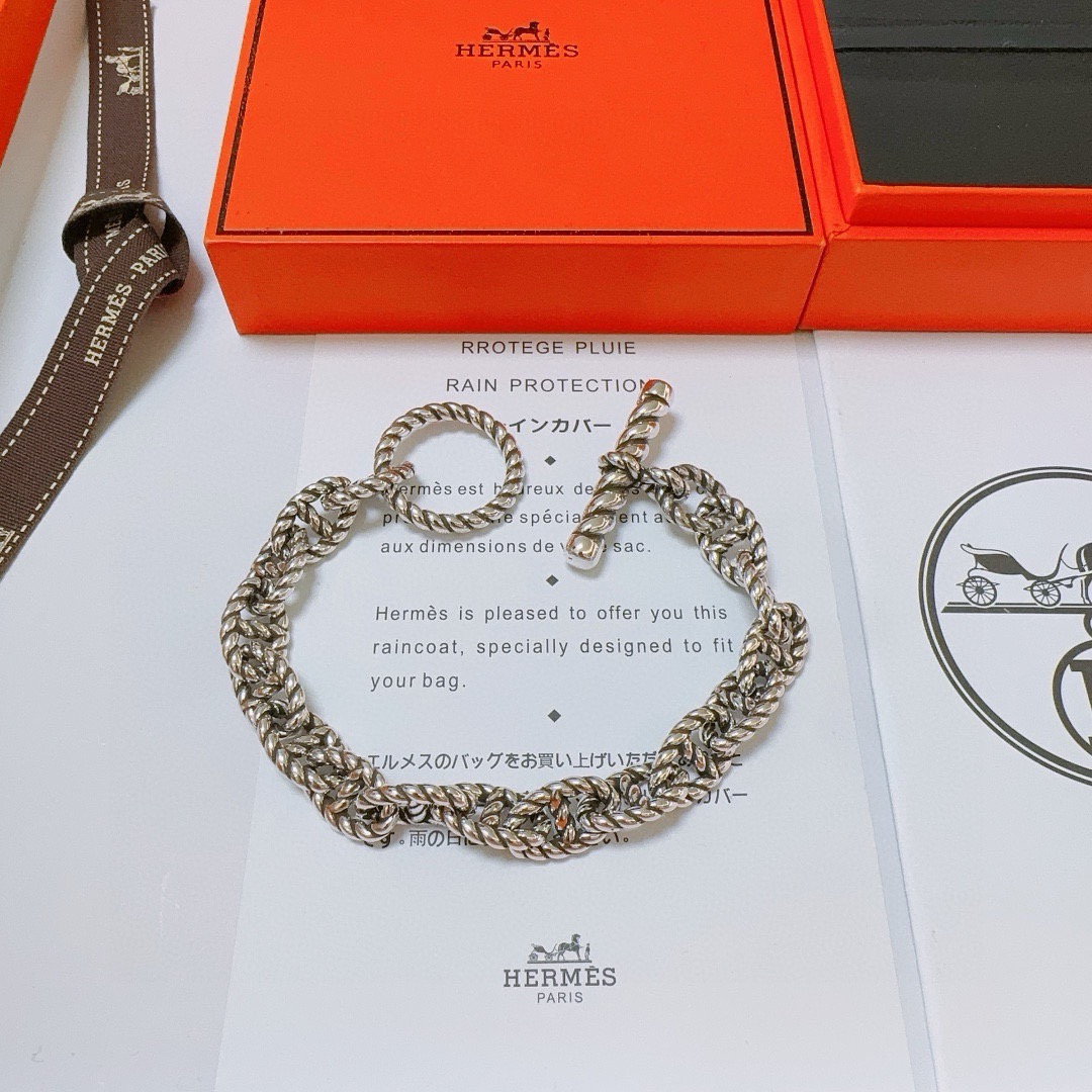 Pulsera Hermes Torsade plata 19cm