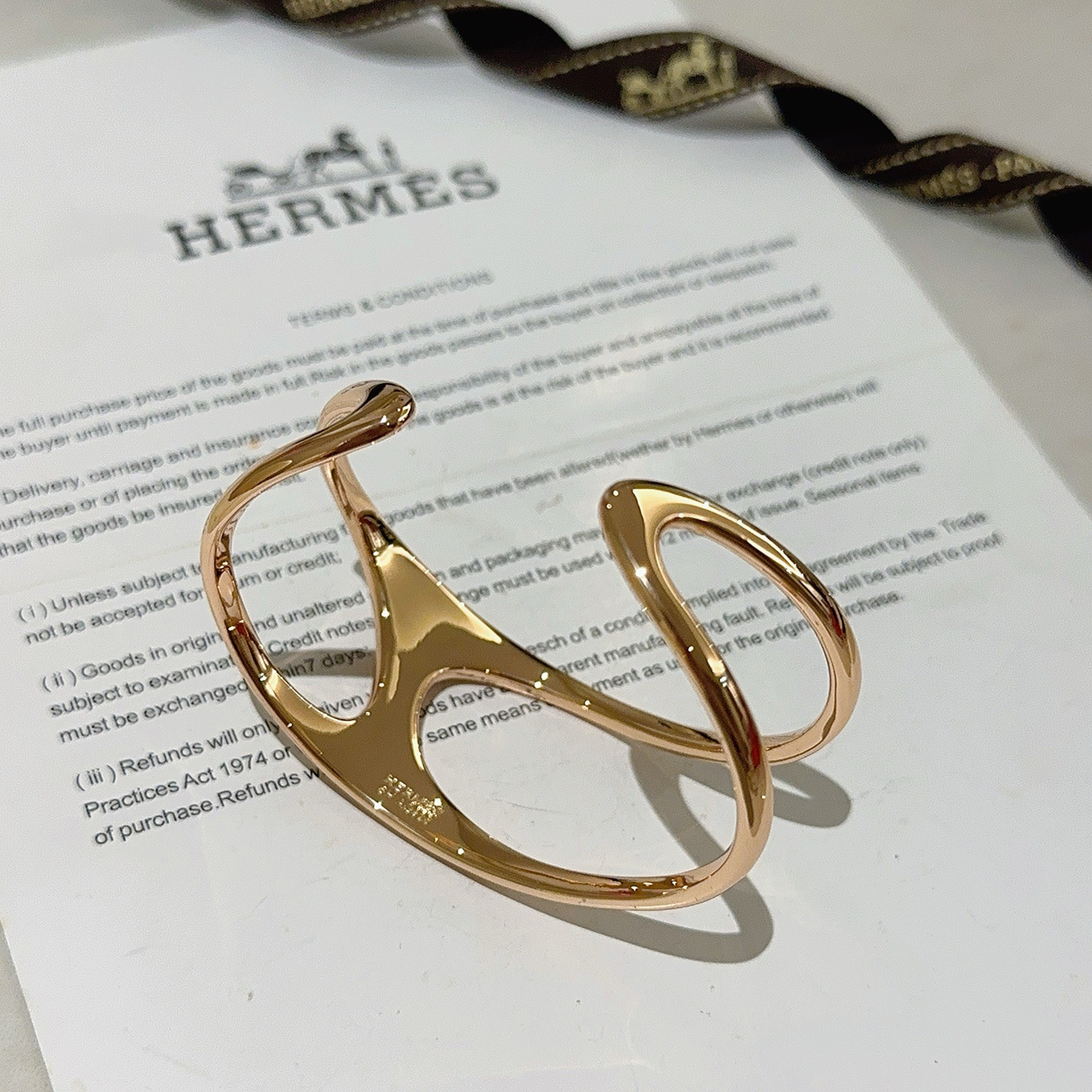 Hermes Chaine d Ancre Punk bracelet 18k rose gold 17cm