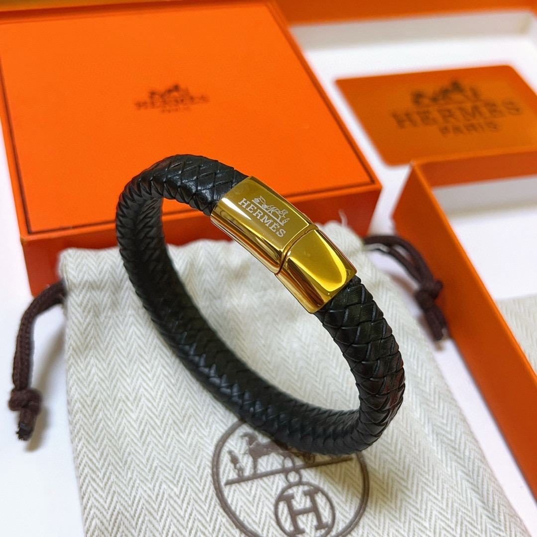 Hermès 新款Hermes爱马仕手链编织手绳加厚版 铂金版