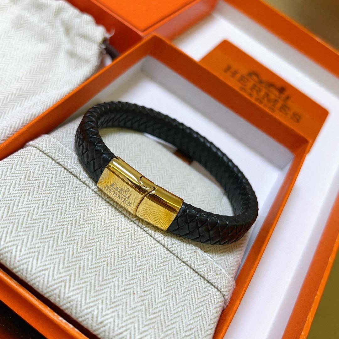Hermès 新款Hermes爱马仕手链编织手绳加厚版 铂金版