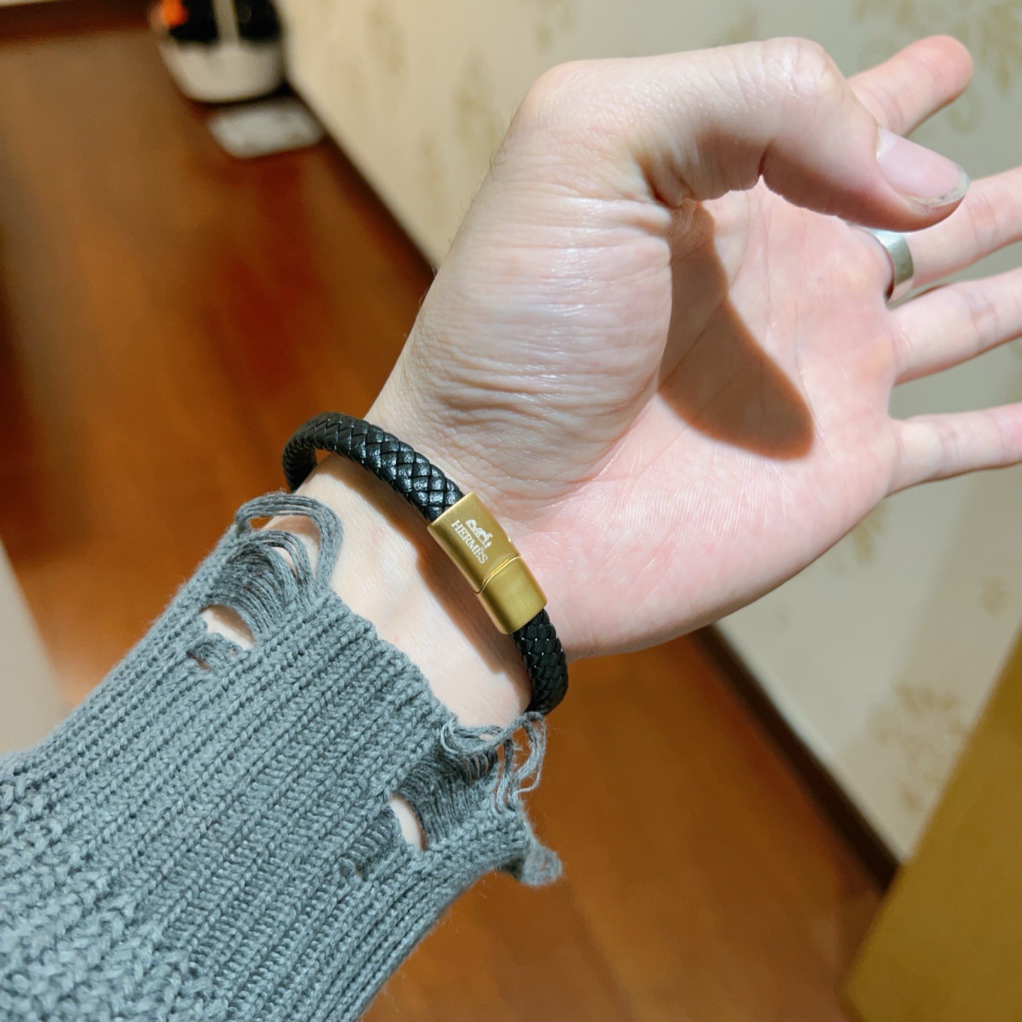 Hermès 新款Hermes爱马仕手链编织手绳加厚版 黄金版