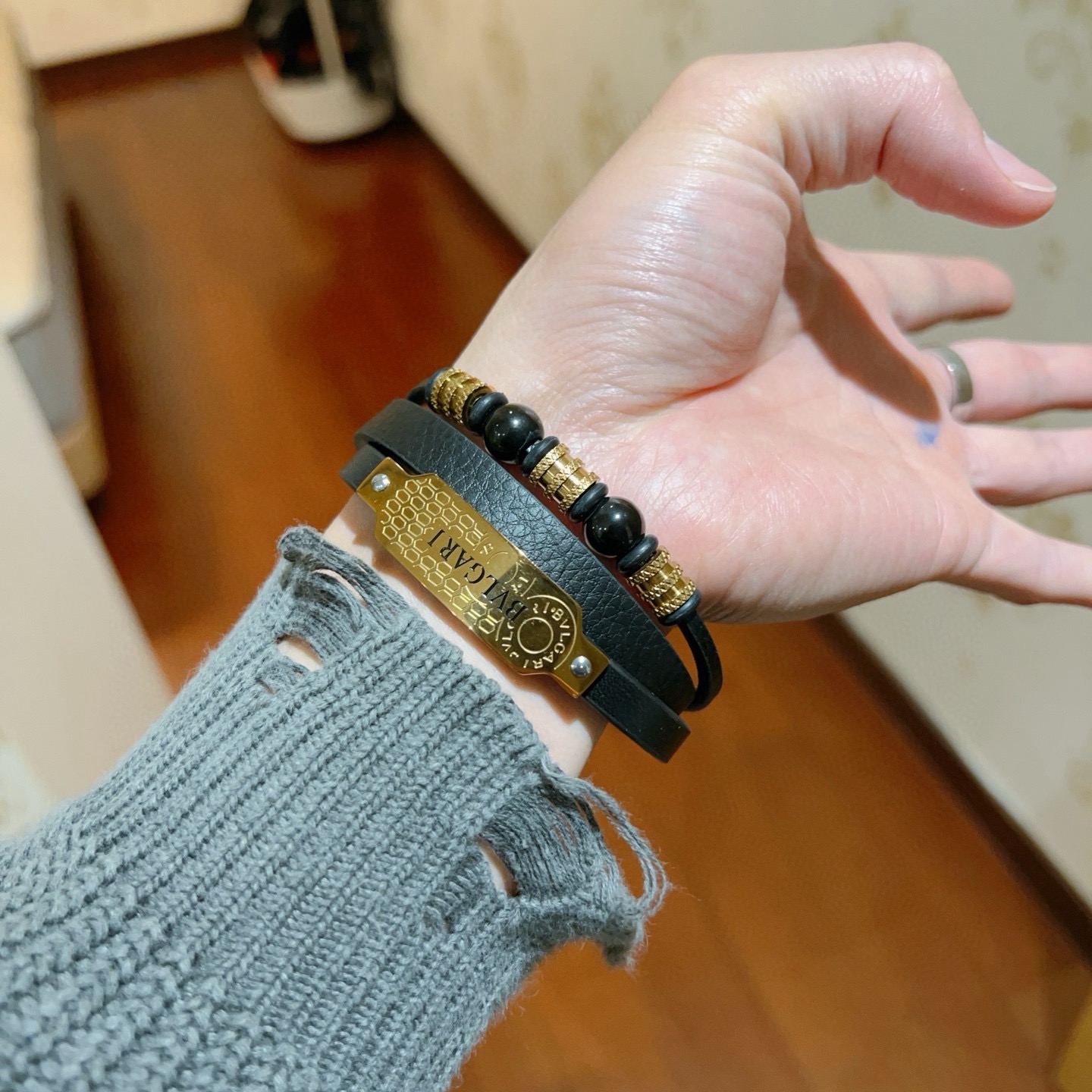 Bvlgari 新款宝格丽BVLGARI手链手绳编织手绳加厚版 铂金版