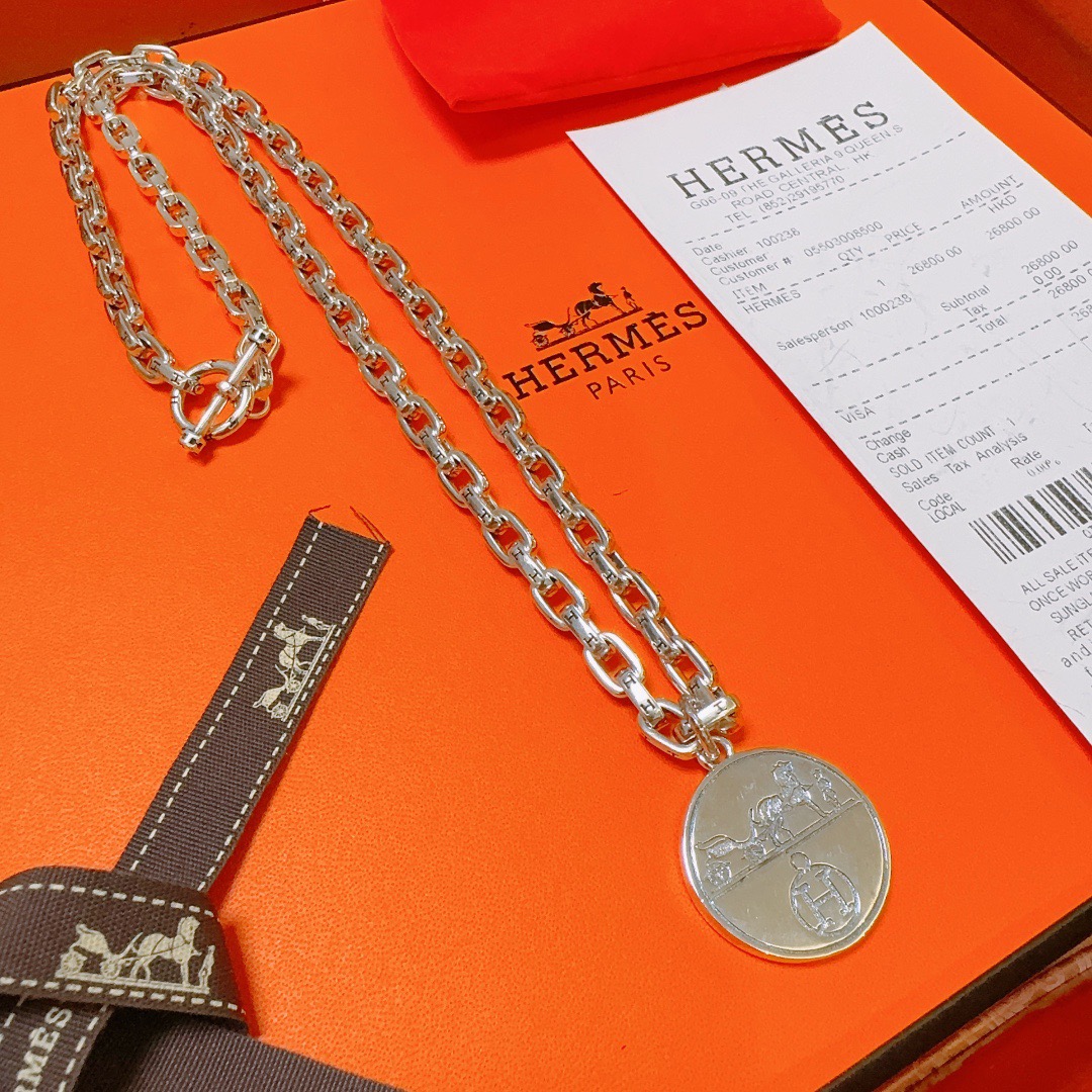 Hermès 真的会心动 HERMES 爱马仕项链 猪鼻子H项链系列首饰 进口材质定制
