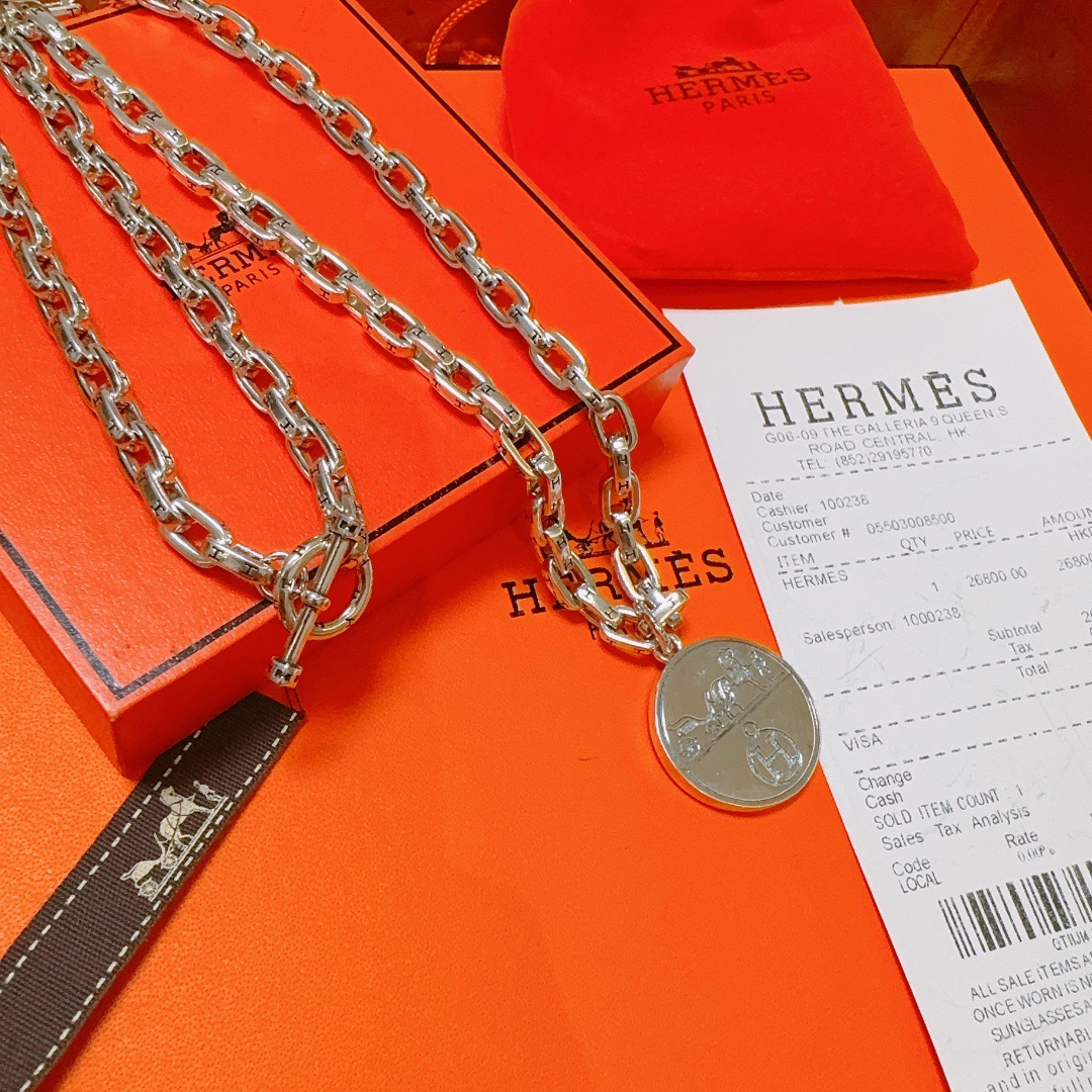 Hermès 真的会心动 HERMES 爱马仕项链 猪鼻子H项链系列首饰 进口材质定制