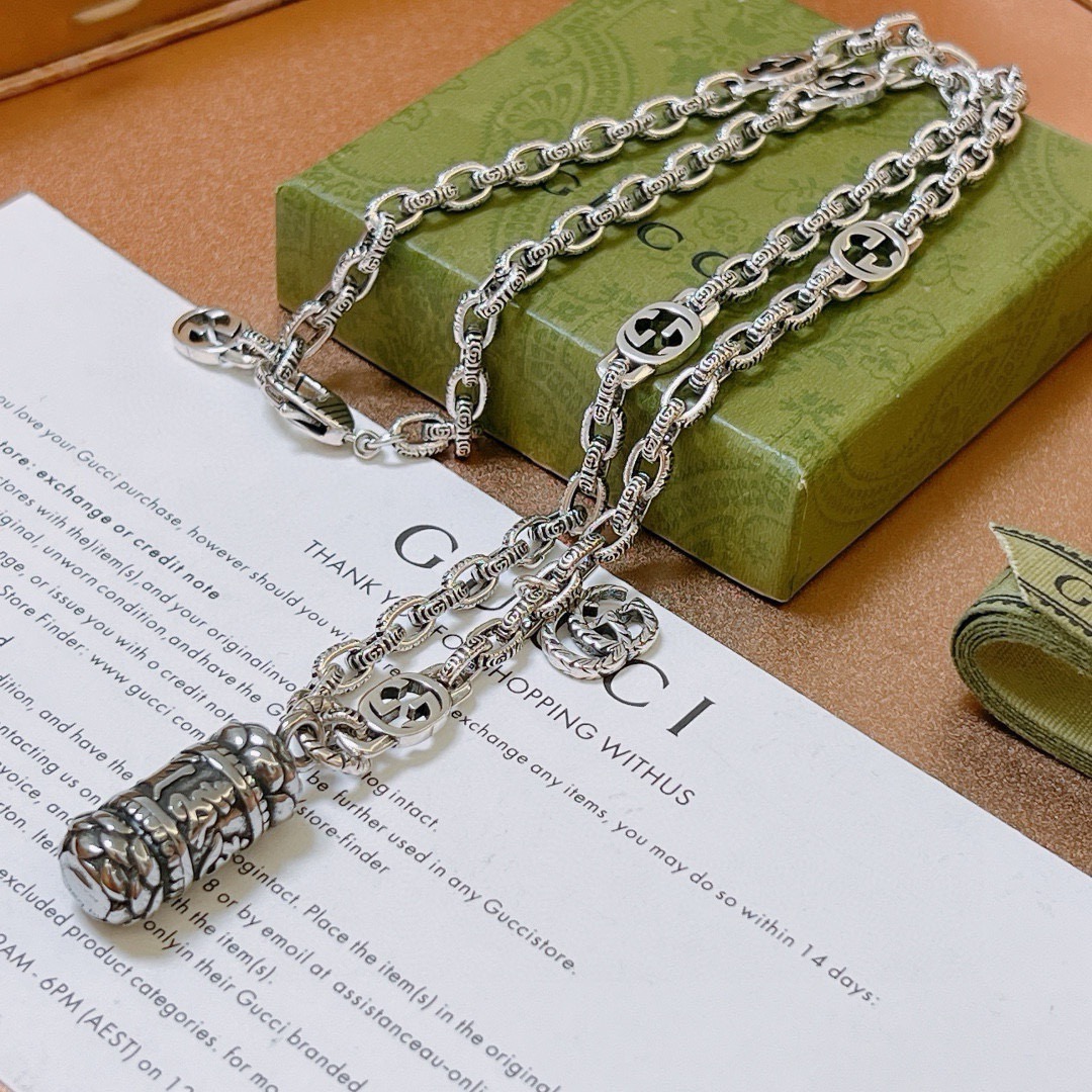 Gucci 𝐆𝐮𝐜𝐜𝐢古驰项链最新款链条档次更高 Anger Forest系列双G古驰项链