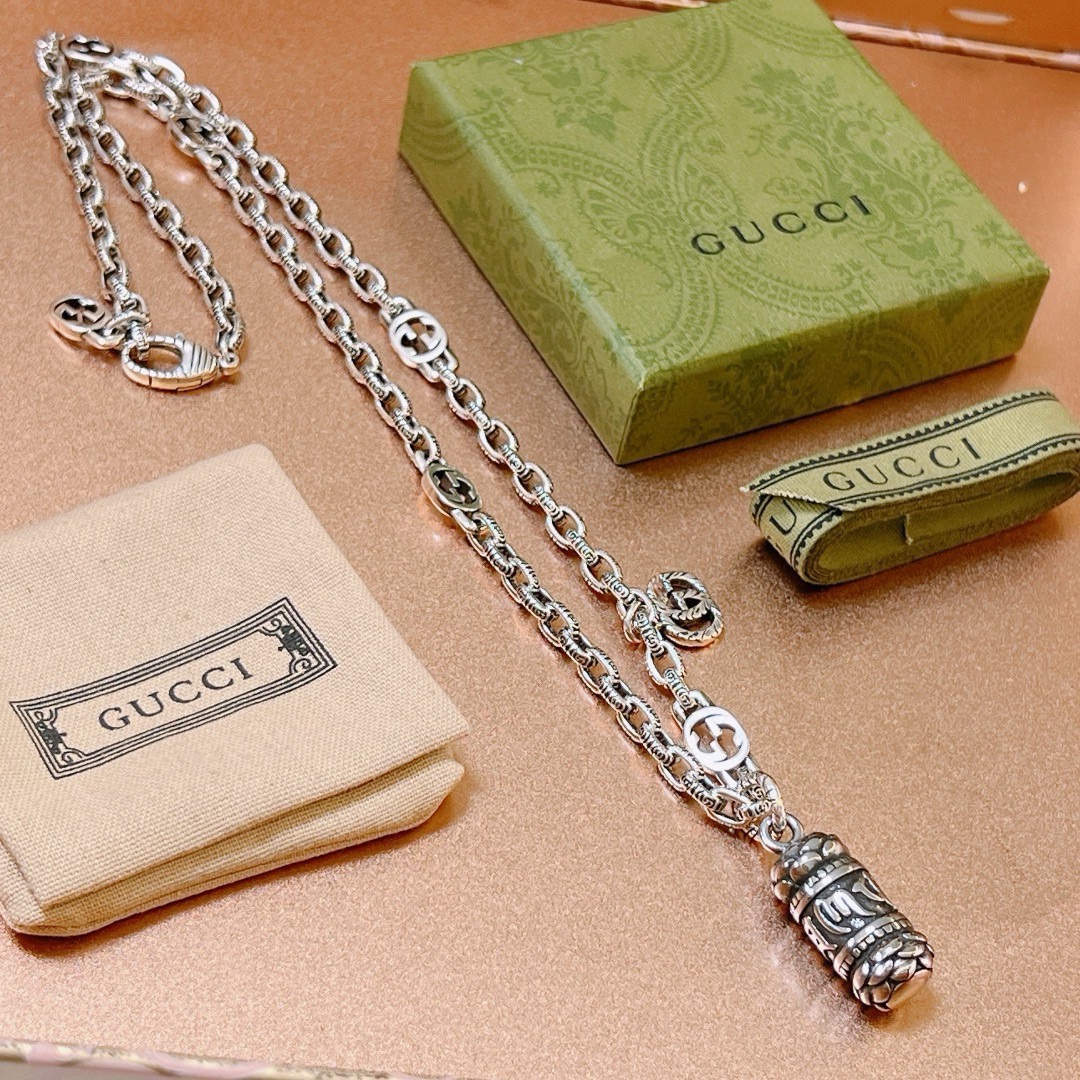 Gucci 𝐆𝐮𝐜𝐜𝐢古驰项链最新款链条档次更高 Anger Forest系列双G古驰项链