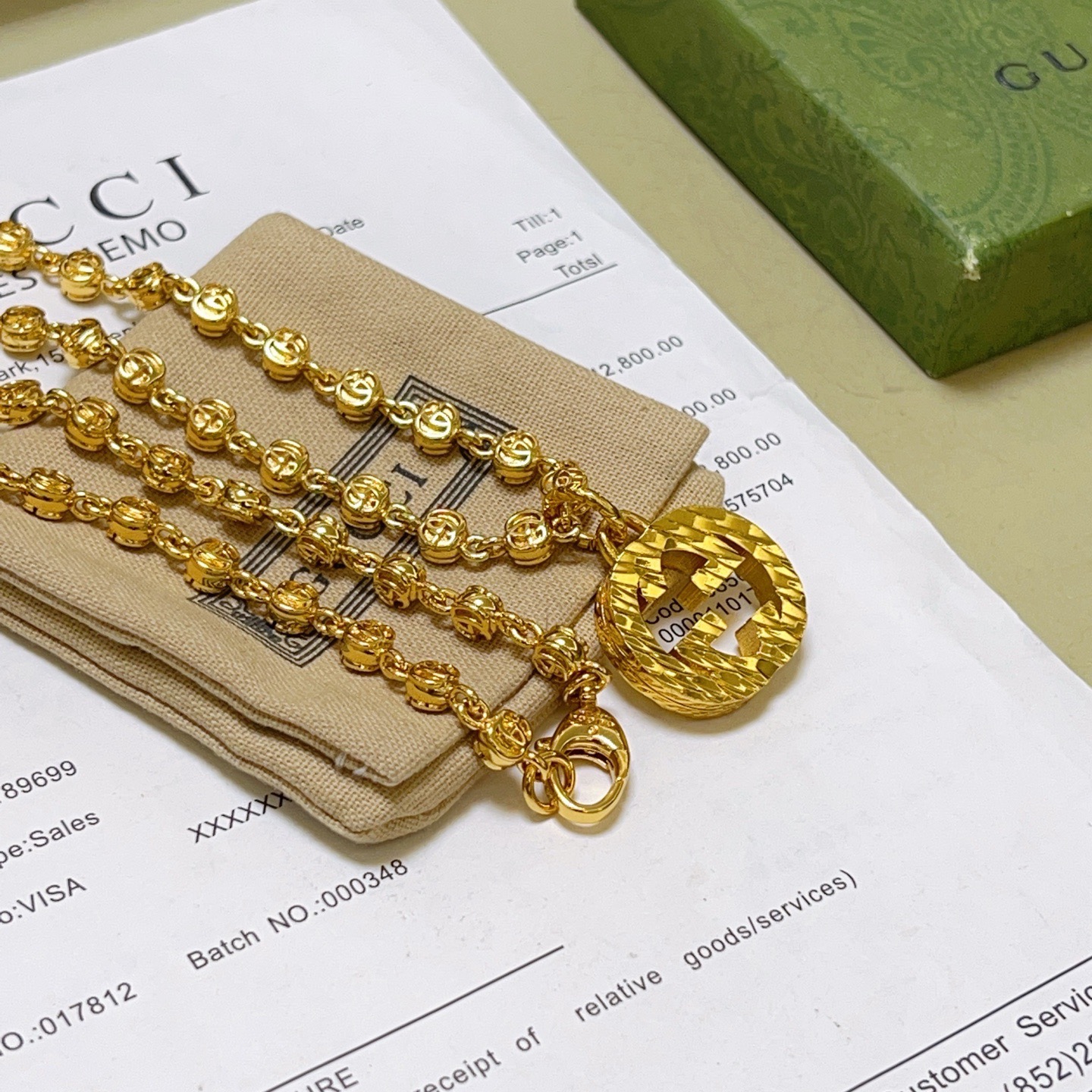 𝐆𝐮𝐜𝐜𝐢古驰项链最新款链条档次更高明星同款Anger Forest系列双G经典项链黄金系列项链 链长6