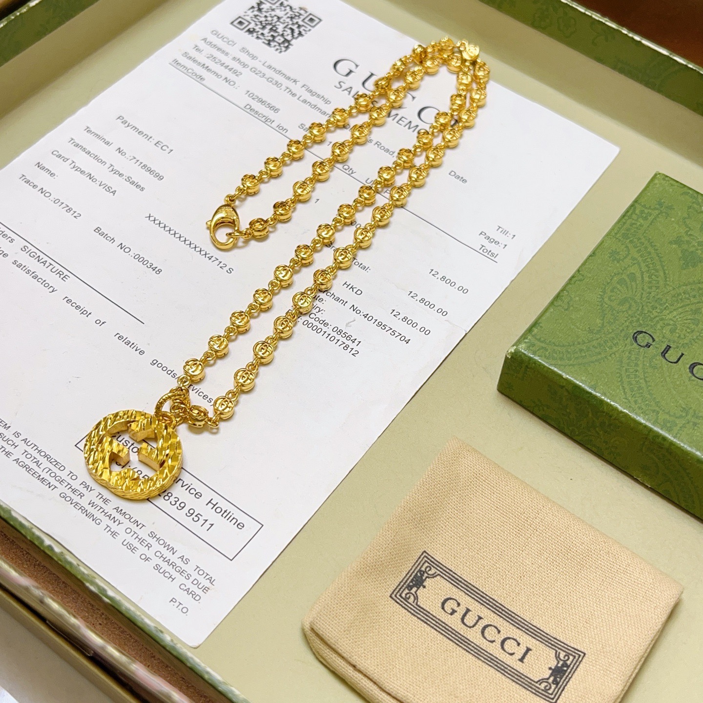 𝐆𝐮𝐜𝐜𝐢古驰项链最新款链条档次更高明星同款Anger Forest系列双G经典项链黄金系列项链 链长6