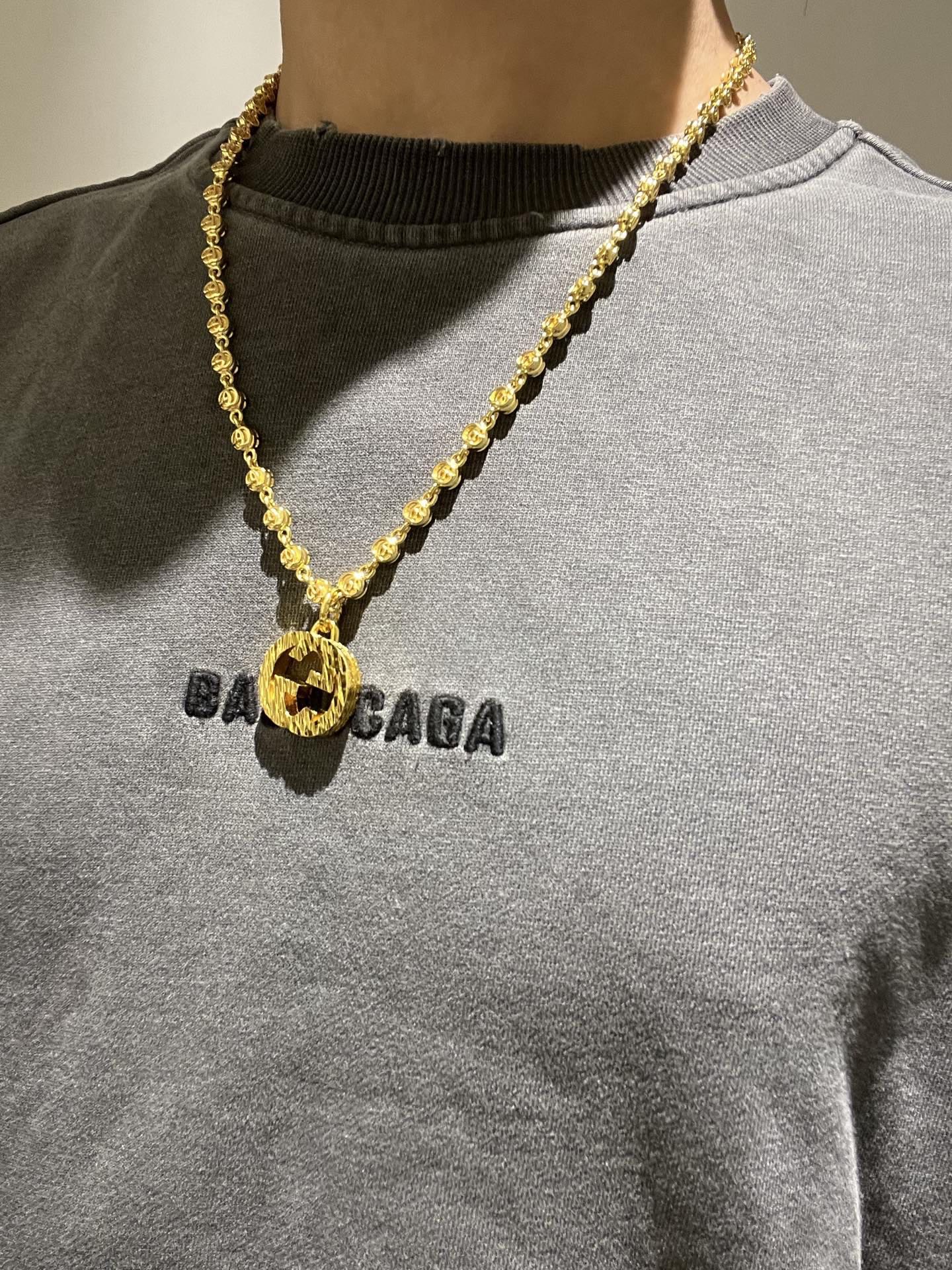 𝐆𝐮𝐜𝐜𝐢古驰项链最新款链条档次更高明星同款Anger Forest系列双G经典项链黄金系列项链 链长6