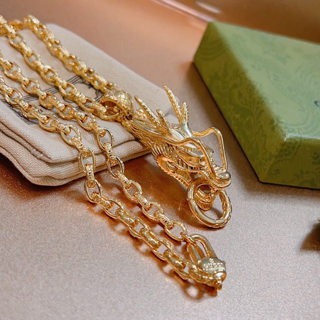 𝐆𝐮𝐜𝐜𝐢古驰项链最新款链条档次更高明星同款Anger Forest系列双G古驰项链链长60厘米可改长度