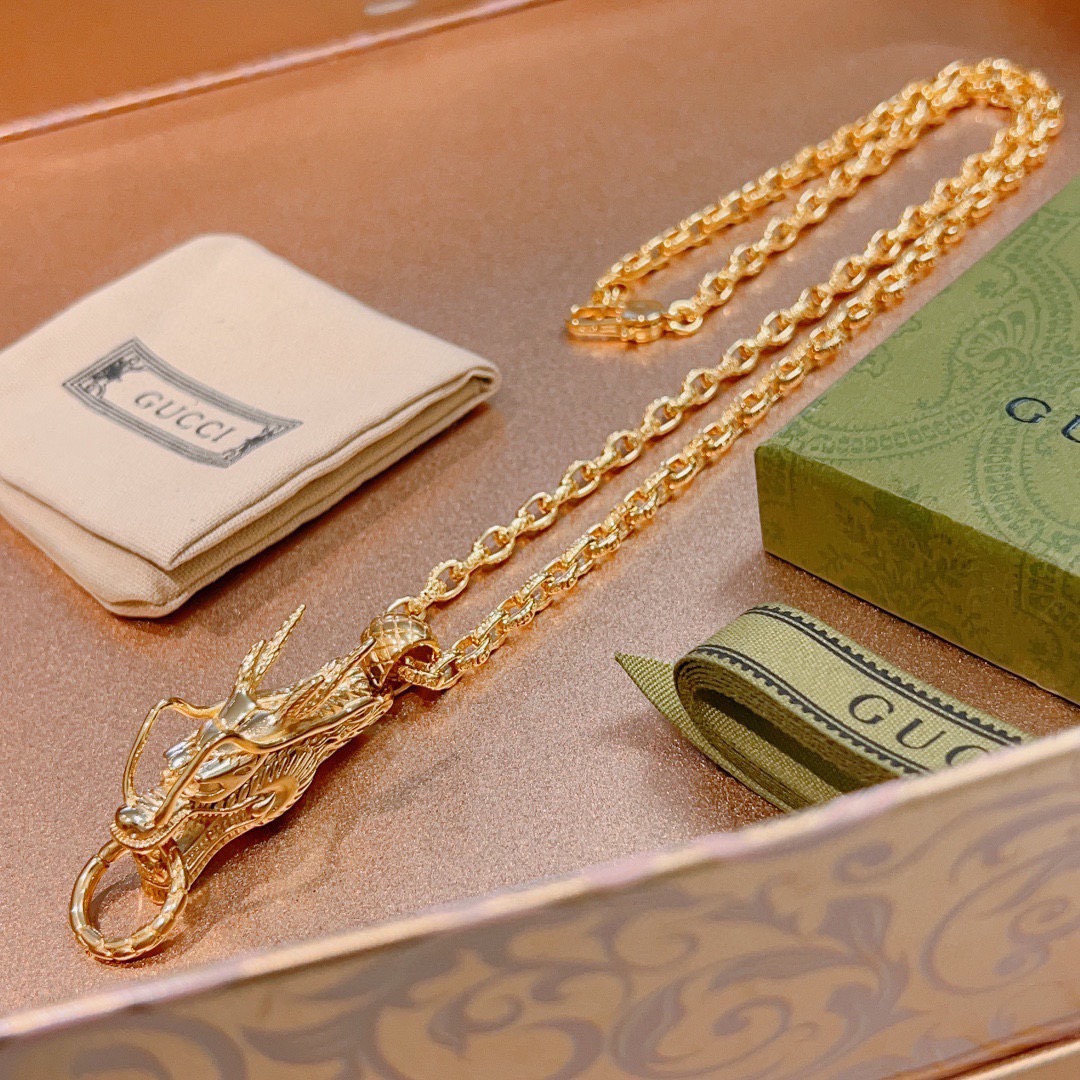 𝐆𝐮𝐜𝐜𝐢古驰项链最新款链条档次更高明星同款Anger Forest系列双G古驰项链链长60厘米可改长度