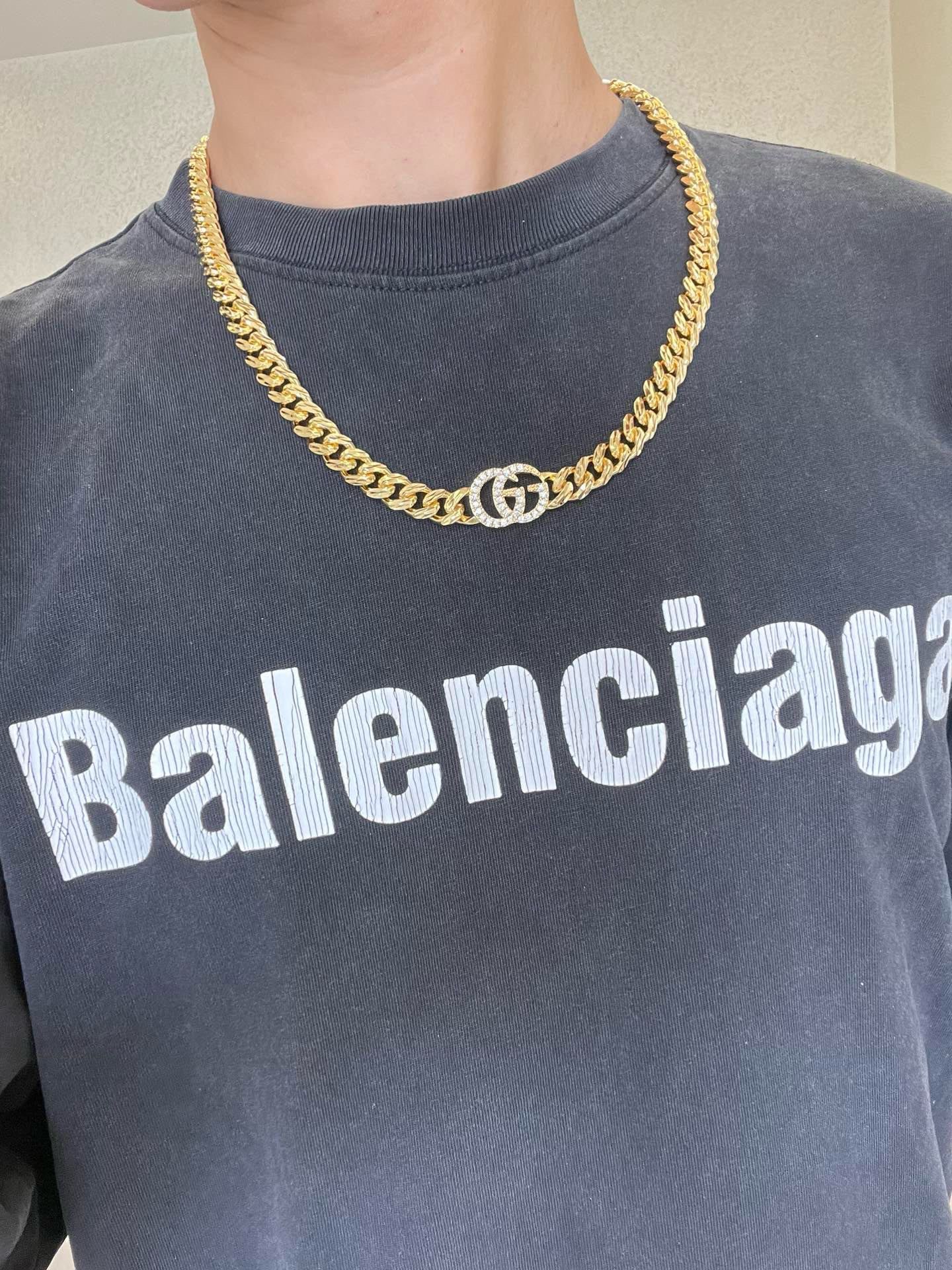 新品发布👒巨帅🤠𝐆𝐮𝐜𝐜𝐢古驰项链最新款链条档次更高明星同款Anger Forest系列双G古驰项链古驰