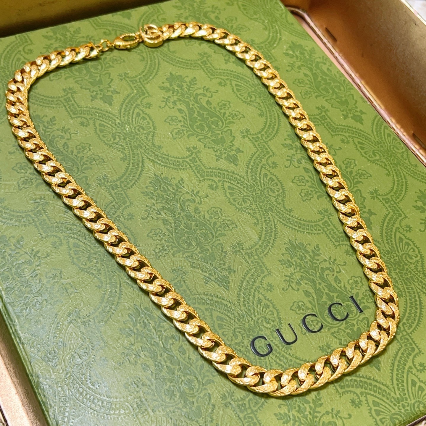 𝐆𝐮𝐜𝐜𝐢古驰项链最新款链条档次更高明星同款Anger Forest系列双G古驰项链 高端货 不氧化不退