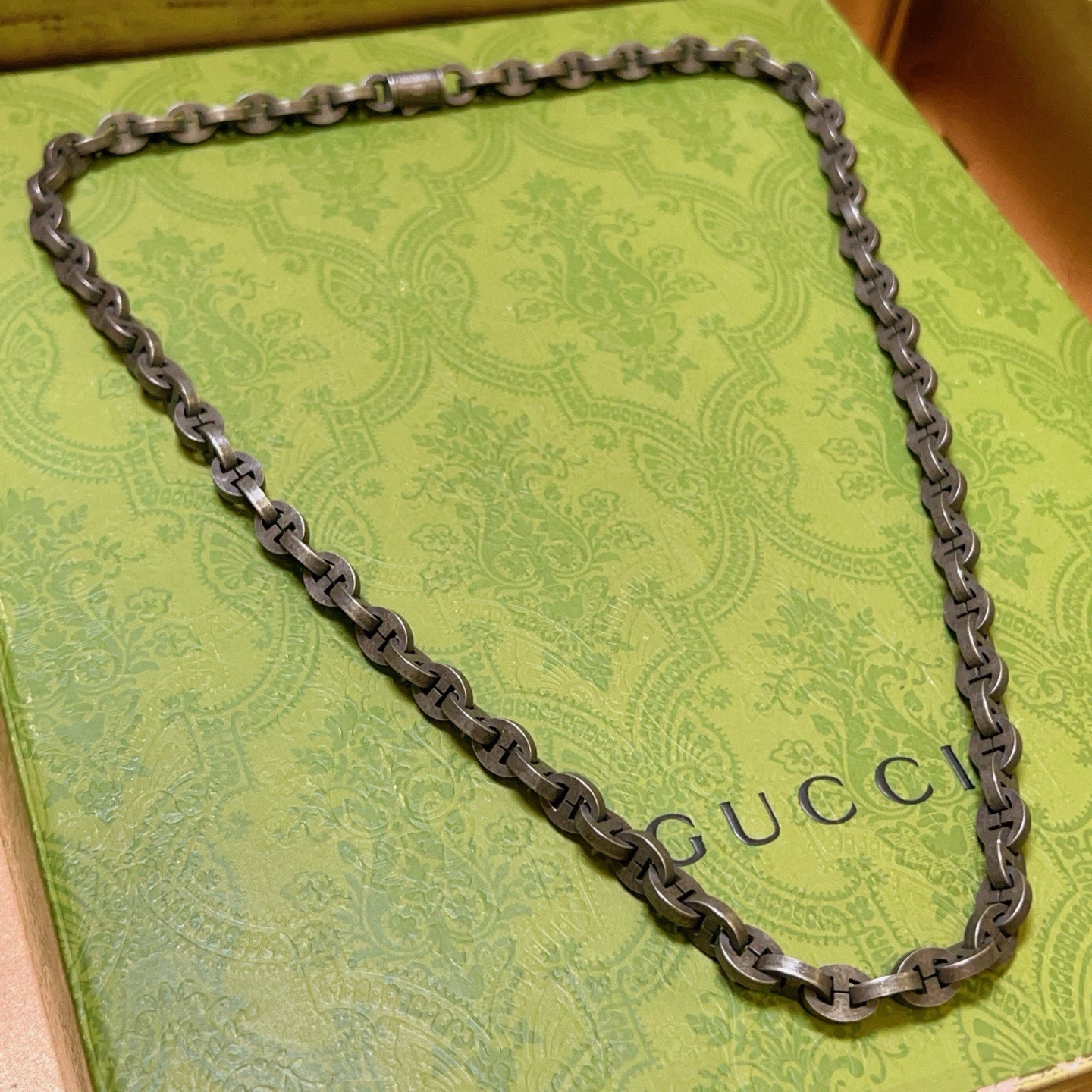 Gucci 不爆不发 抖音带货 首选 𝐆𝐮𝐜𝐜𝐢古驰项链最新款链条档次更高 Anger Forest系列双g古驰新品艺术风格 项链 长度60cm