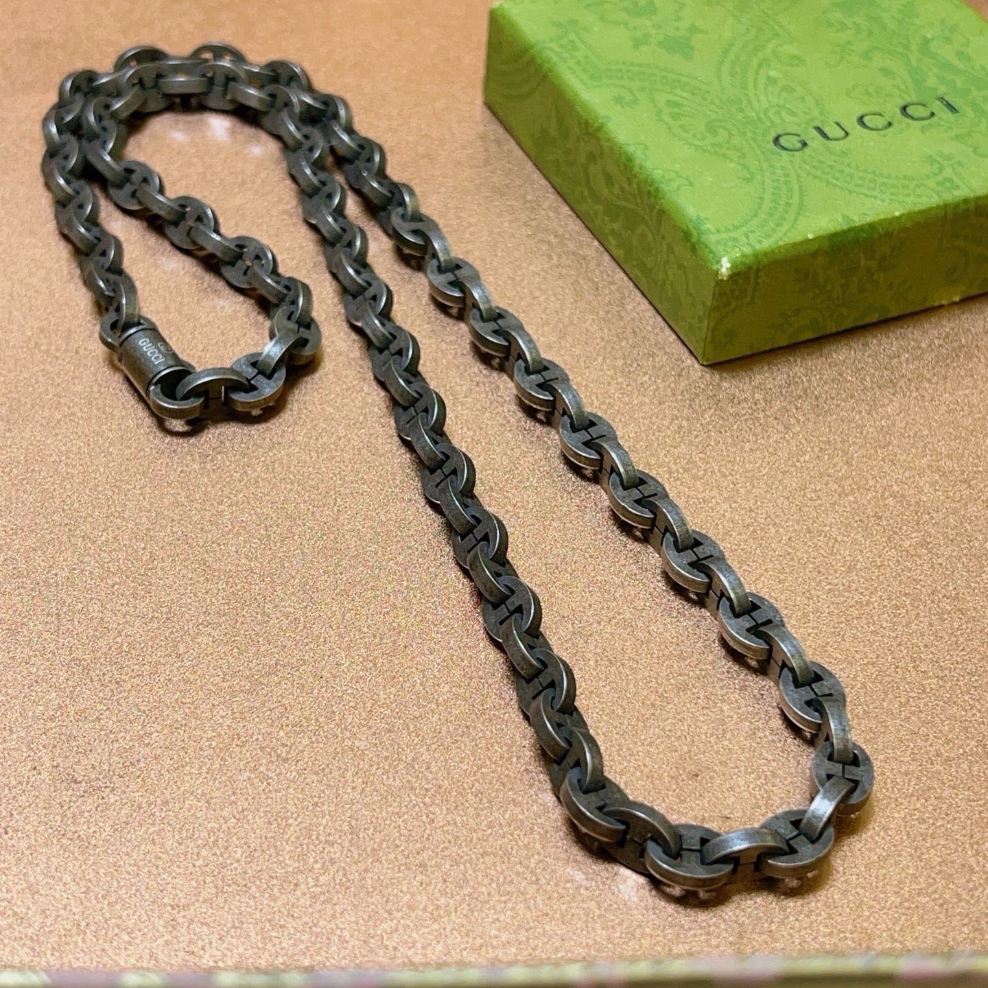 Gucci 不爆不发 抖音带货 首选 𝐆𝐮𝐜𝐜𝐢古驰项链最新款链条档次更高 Anger Forest系列双g古驰新品艺术风格 项链 长度60cm
