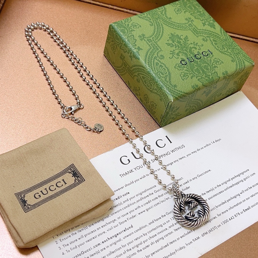 Gucci 不爆不发 抖音带货 首选 𝐆𝐮𝐜𝐜𝐢古驰项链最新款链条档次更高 Anger Forest系列双g古驰艺术风格 项链
