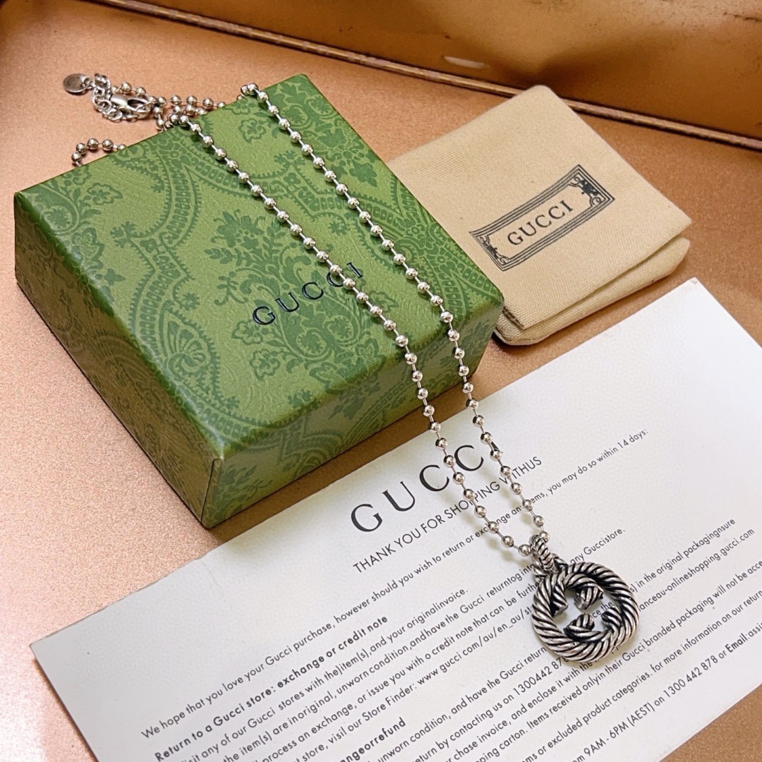 Gucci 不爆不发 抖音带货 首选 𝐆𝐮𝐜𝐜𝐢古驰项链最新款链条档次更高 Anger Forest系列双g古驰艺术风格 项链
